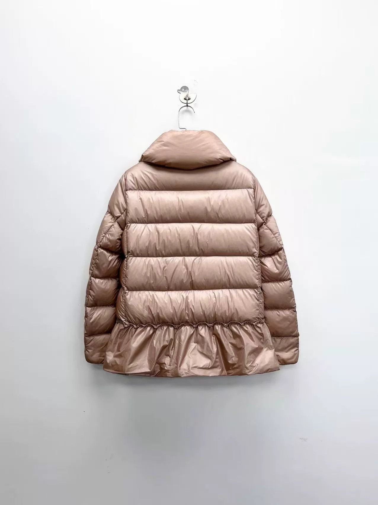Moncler Moncler Anet Pink Logo Ruffled Hem Down Jacket Size S / US 4 / IT 40 - 2 Thumbnail