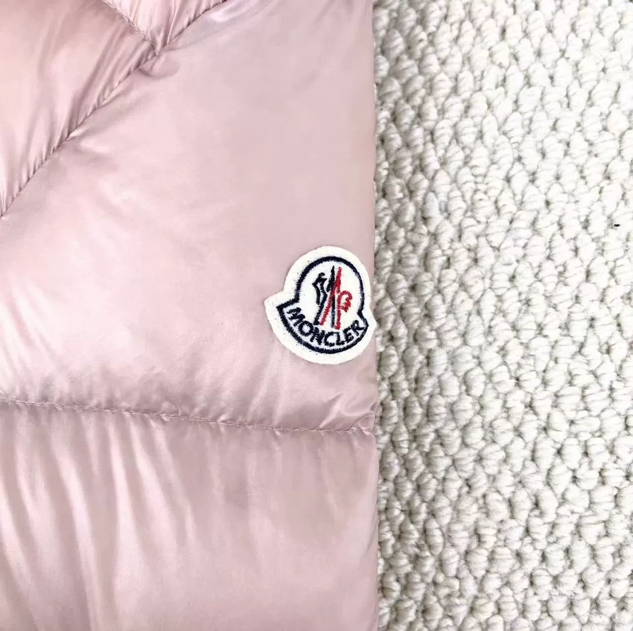 Moncler Moncler Anet Pink Logo Ruffled Hem Down Jacket Size S / US 4 / IT 40 - 5 Thumbnail