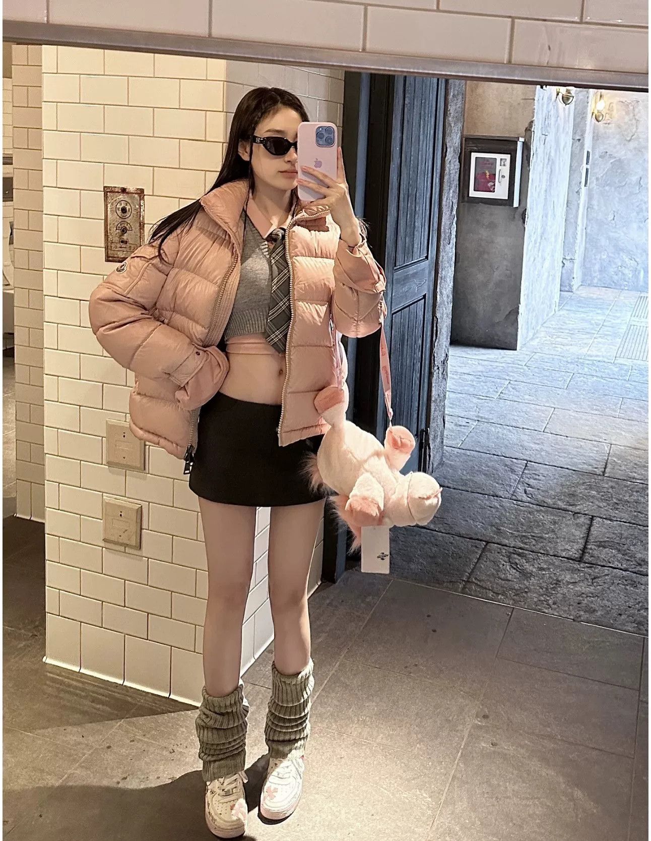 Moncler Moncler Anet Pink Logo Ruffled Hem Down Jacket Size S / US 4 / IT 40 - 9 Thumbnail