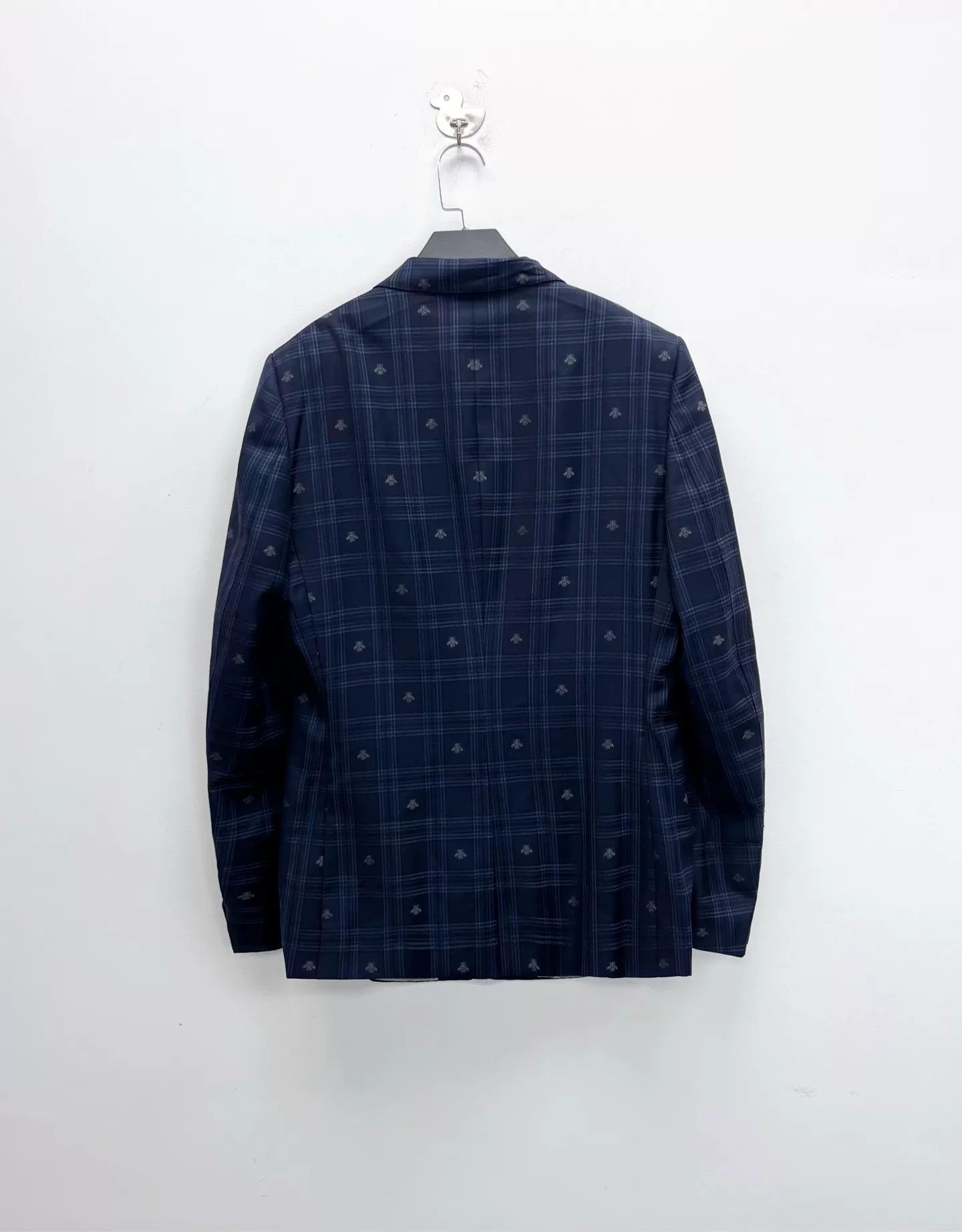 Gucci Gucci Checkered Bee Print Wool Blazer Size US XL / EU 56 / 4 - 2 Thumbnail