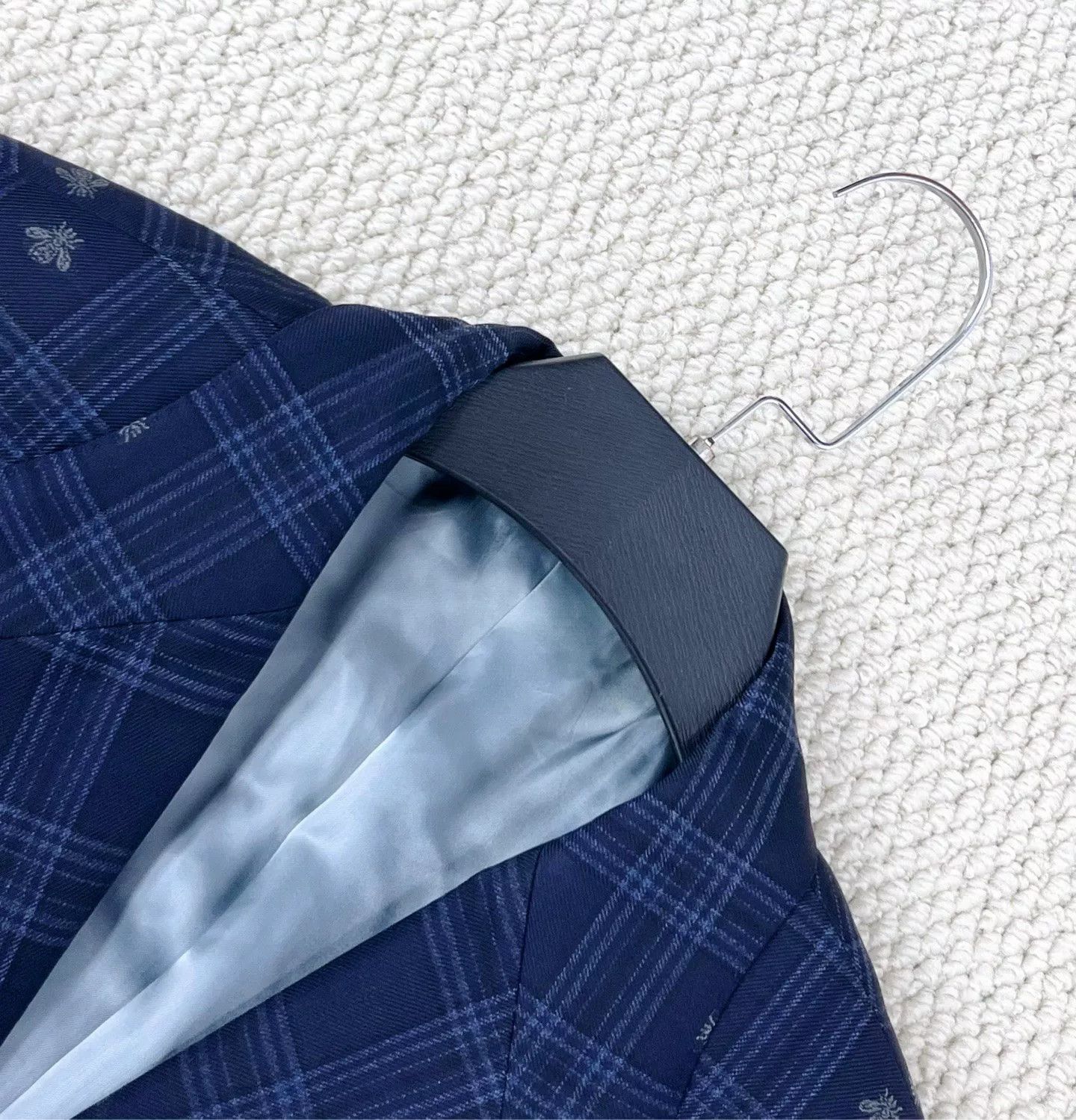 Gucci Gucci Checkered Bee Print Wool Blazer Size US XL / EU 56 / 4 - 3 Thumbnail
