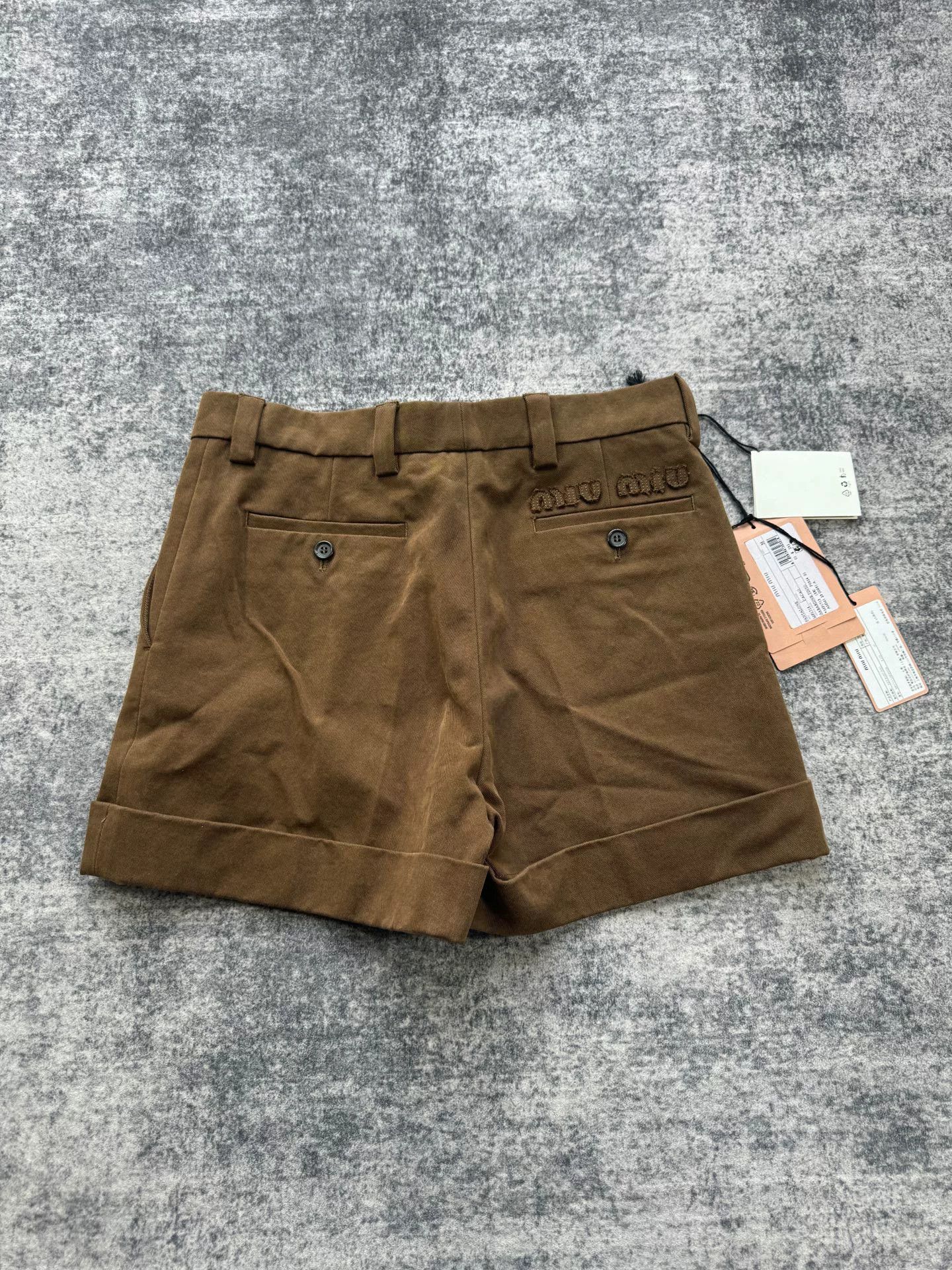 Miu Miu Miu Miu Brown Embroidered Logo Shorts Size 36" / US 14 / IT 50 - 2 Thumbnail