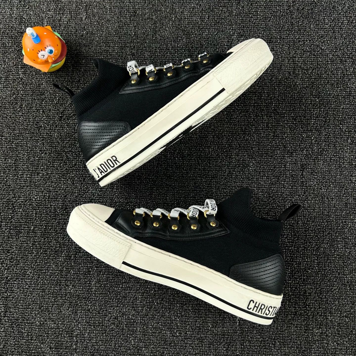 Dior Dior Black White Slogan Strap Sneakers Size US 4.5 / IT 34.5 - 3 Thumbnail