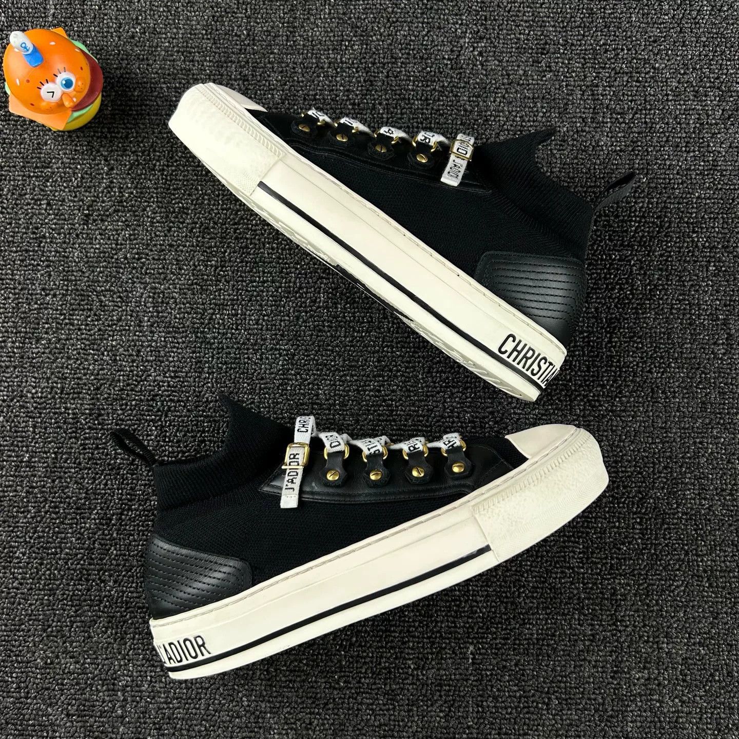 Dior Dior Black White Slogan Strap Sneakers Size US 4.5 / IT 34.5 - 4 Thumbnail