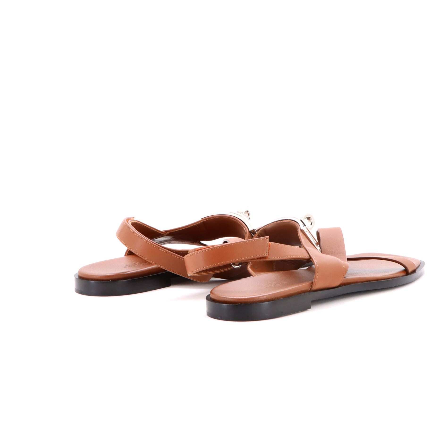 Hermes Women's ines flat sandals leather Size ONE SIZE - 3 Thumbnail