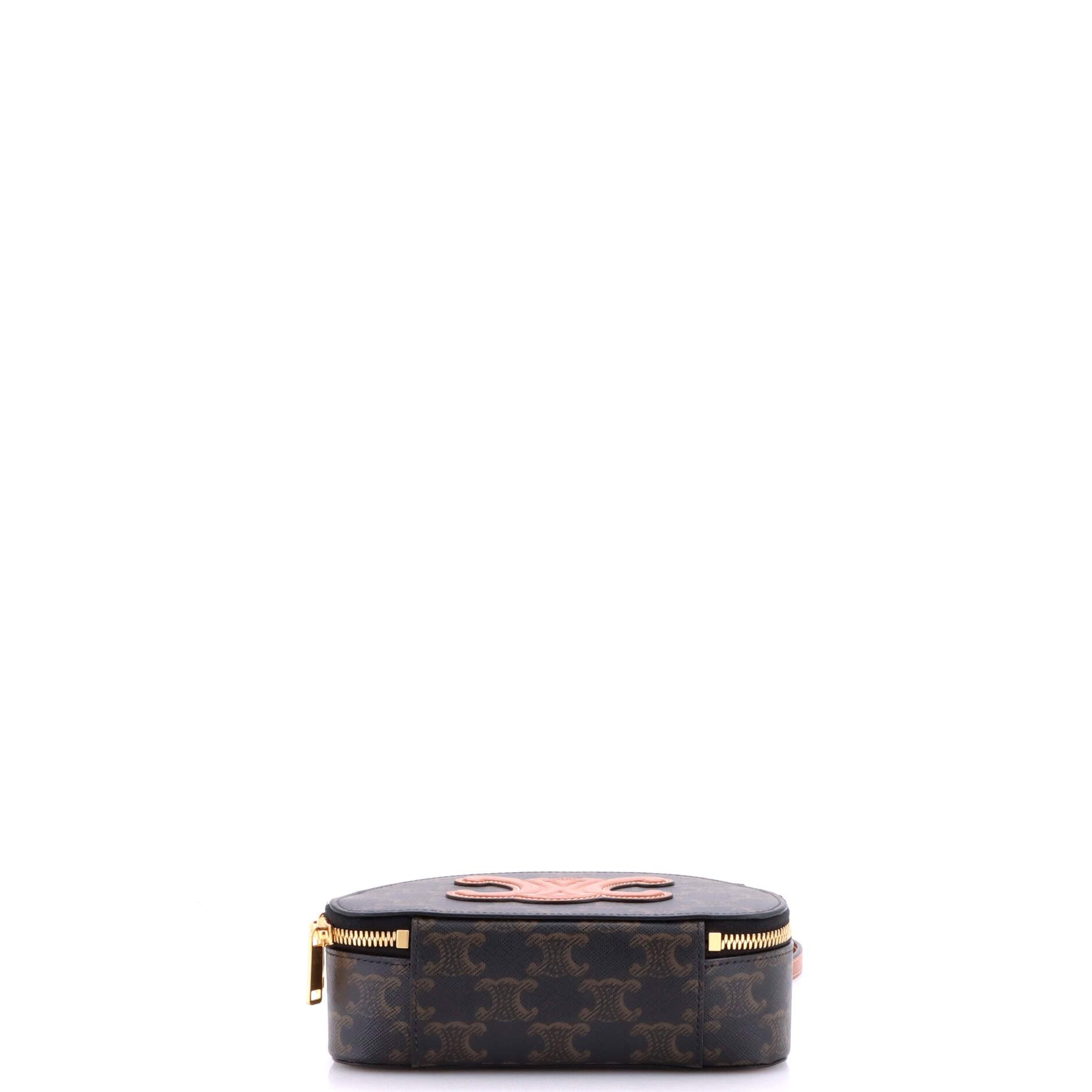 Celine Half moon case triomphe coated canvas with leather Size ONE SIZE - 3 Thumbnail