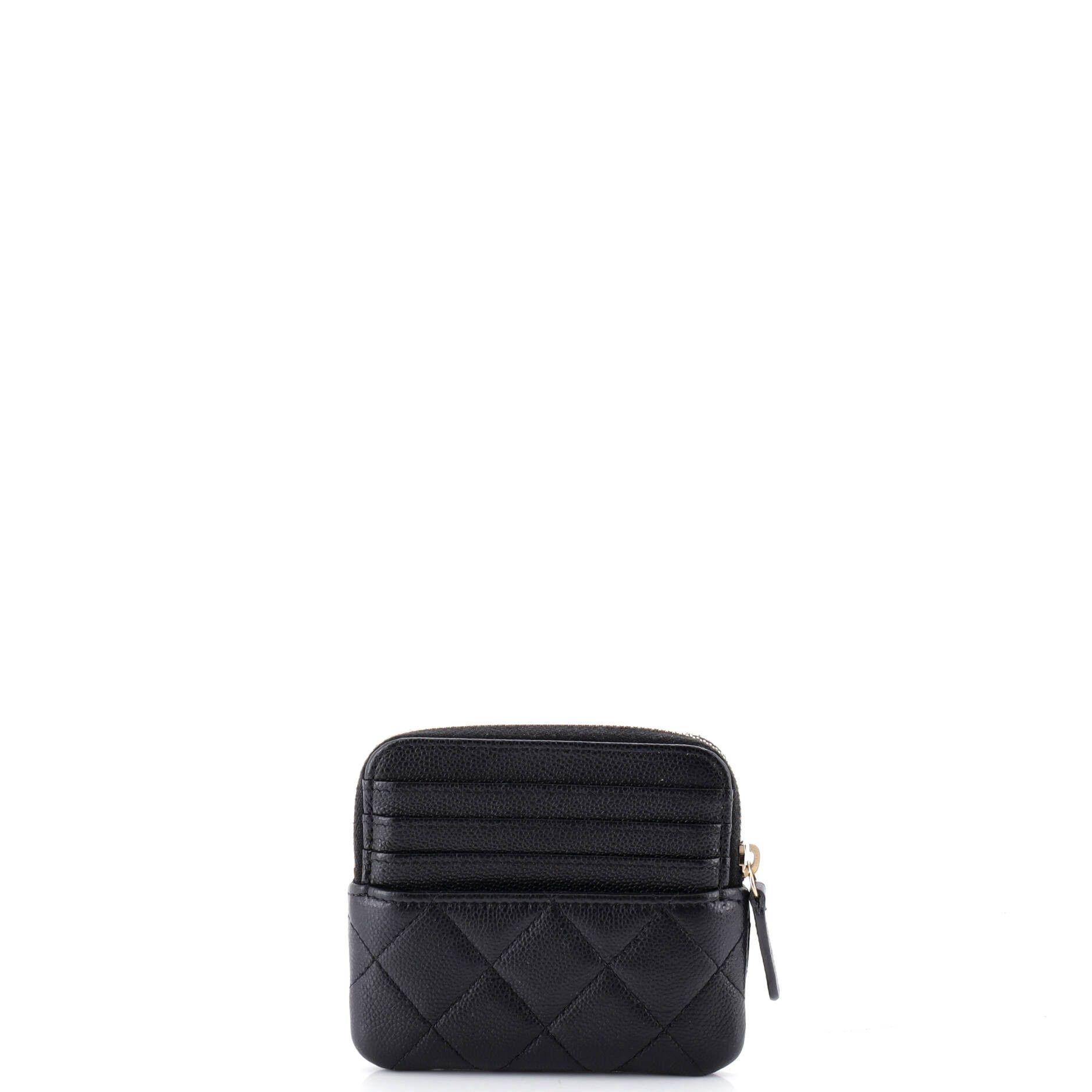 Chanel Square zip around card holder wallet quilted caviar Size ONE SIZE - 2 Thumbnail