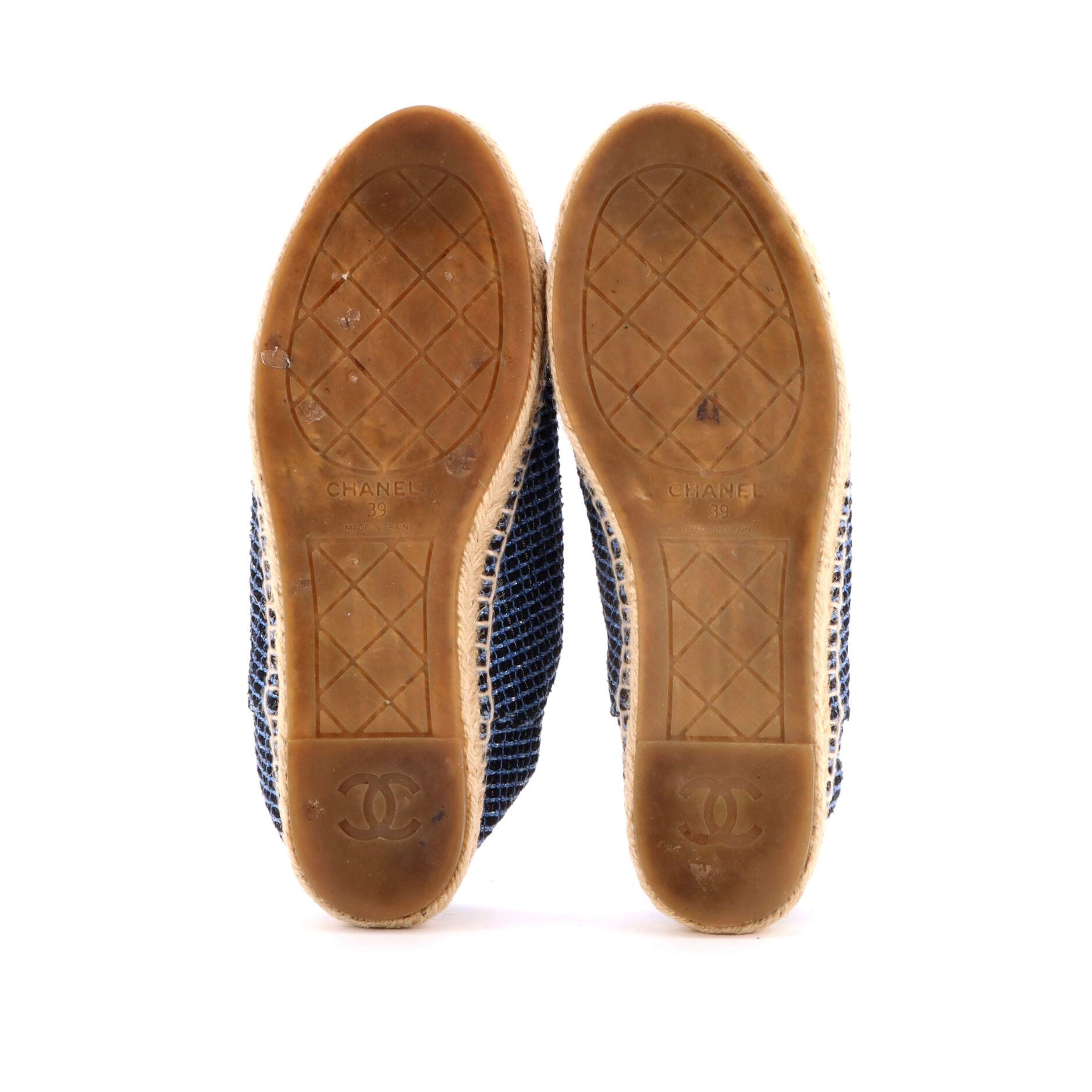 Chanel Women's cc cap toe espadrilles tweed with leather Size ONE SIZE - 3 Thumbnail