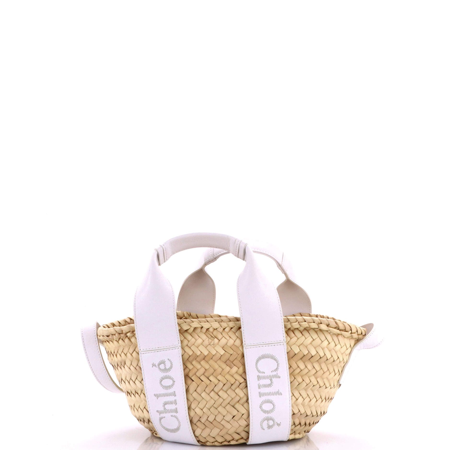 Chloe Sense basket tote raffia with leather medium Size ONE SIZE - 2 Thumbnail