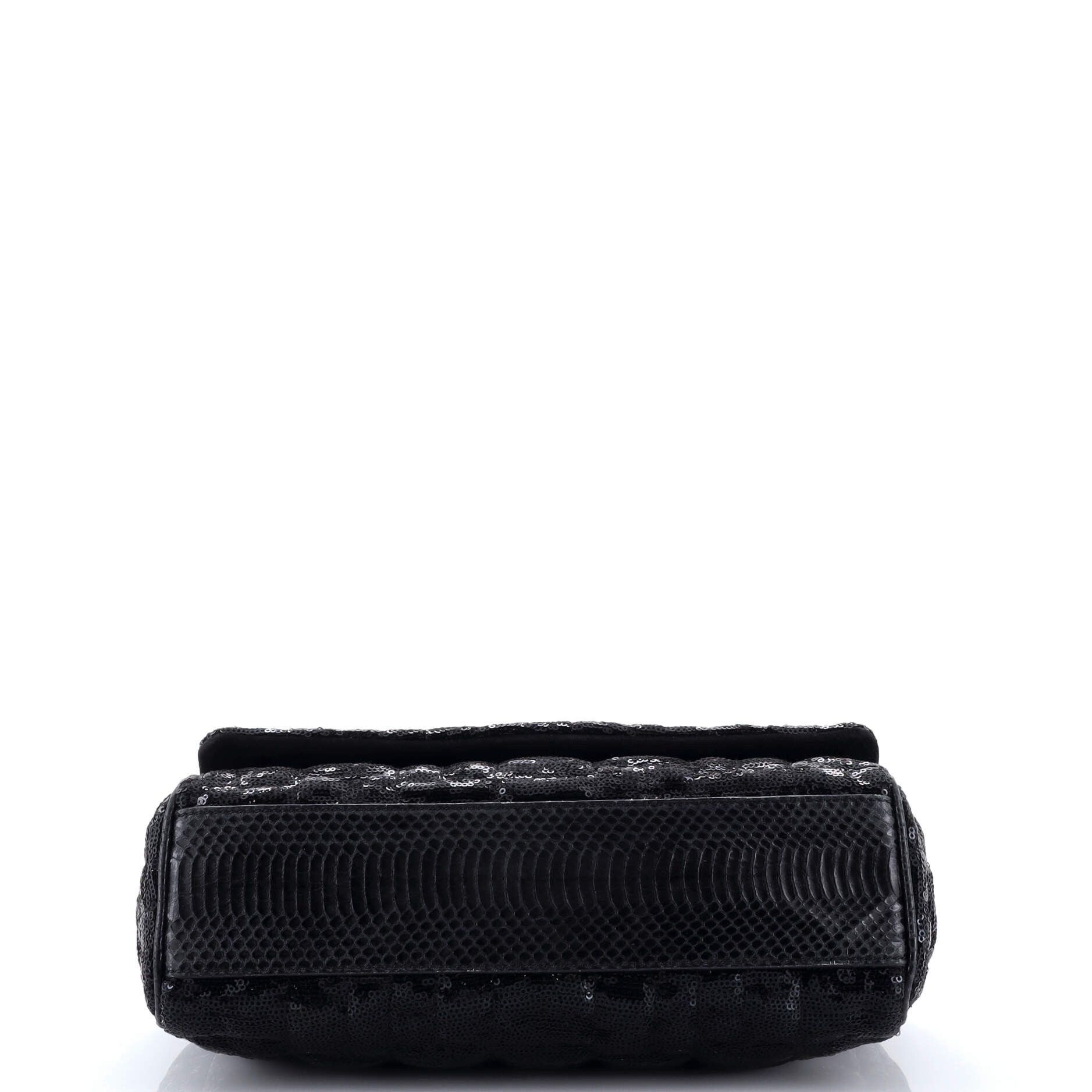 Dolce & Gabbana Miss charles flap bag quilted sequins and python medium Size ONE SIZE - 3 Thumbnail