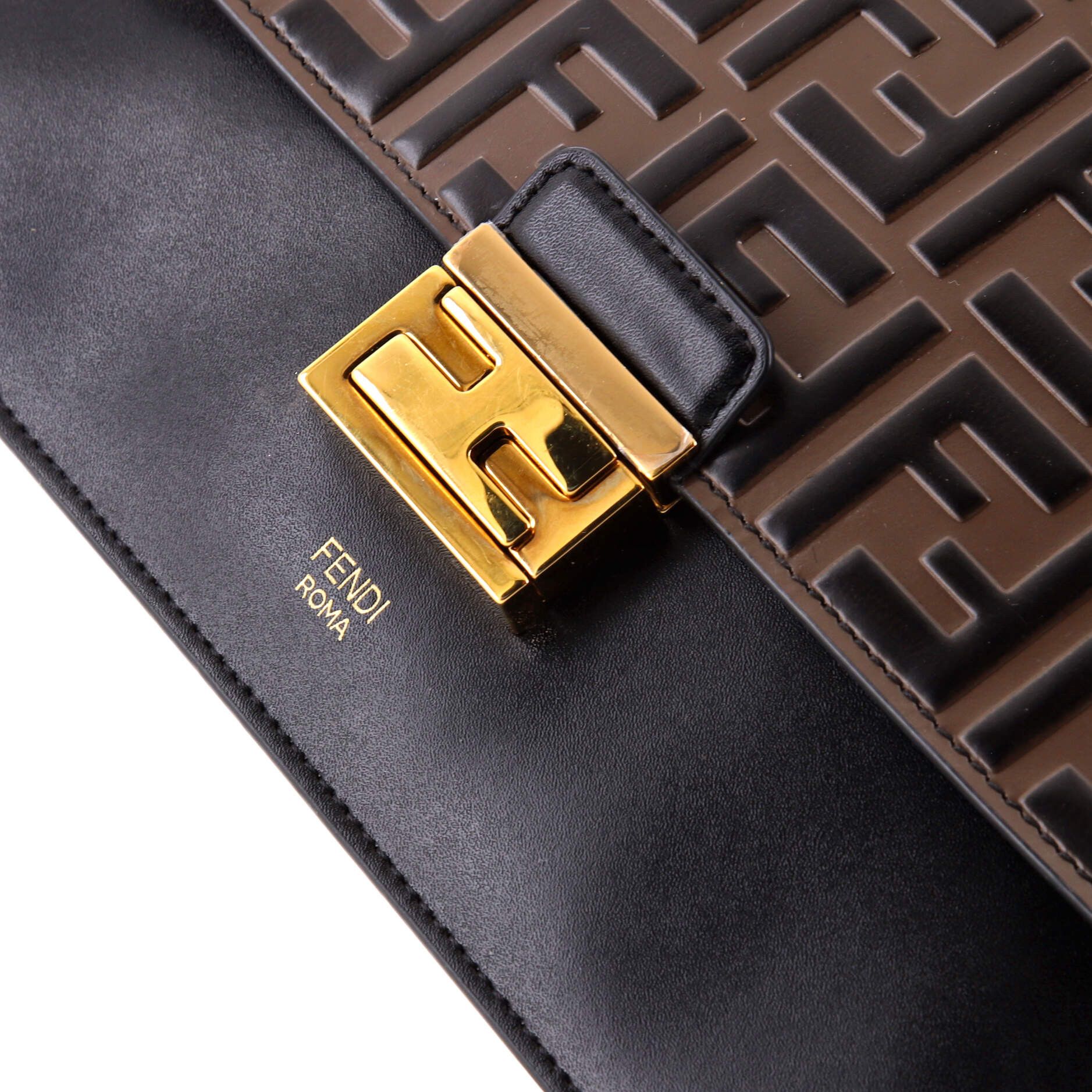 Fendi Kan u shoulder bag zucca embossed leather medium Size ONE SIZE - 5 Thumbnail