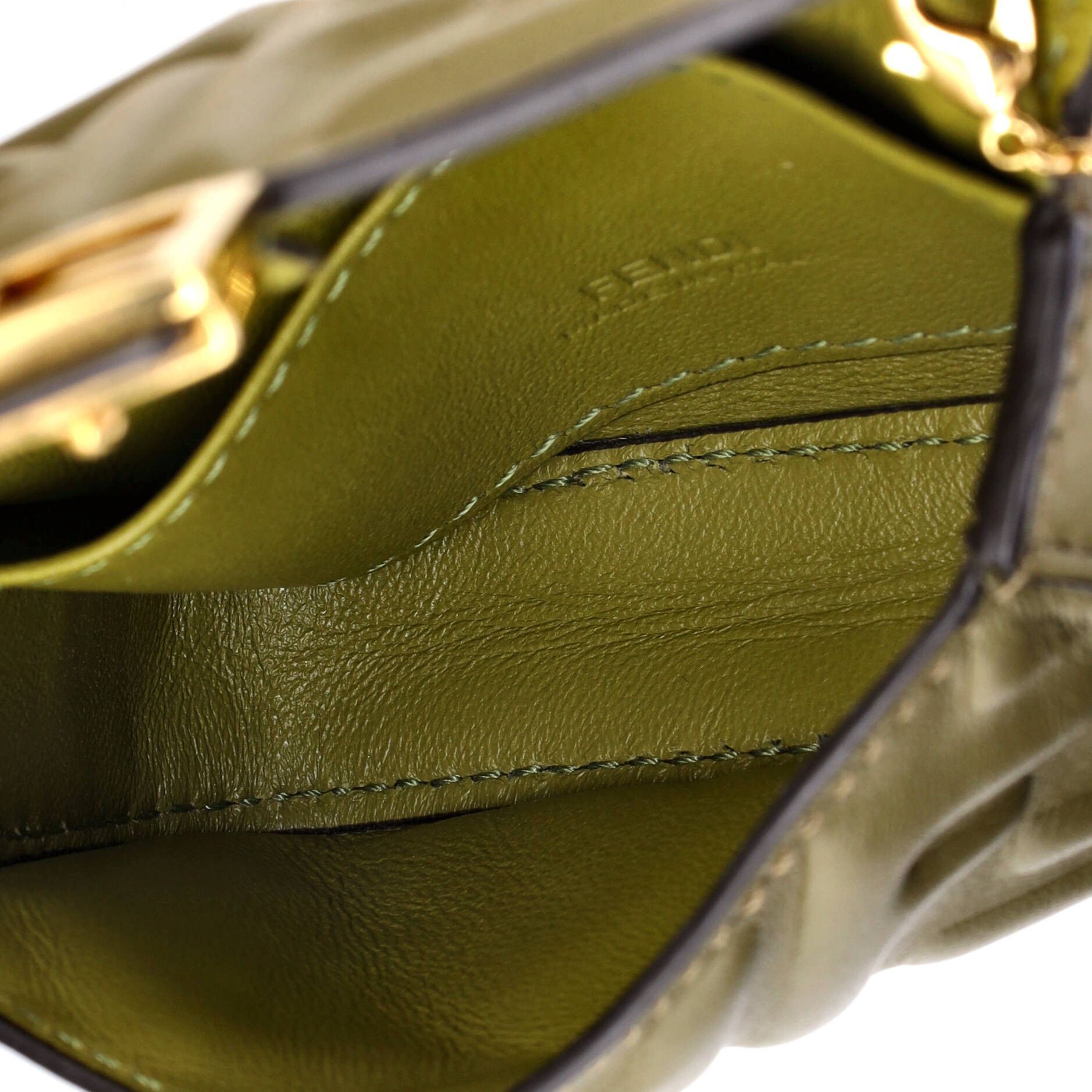 Fendi Chain baguette charm bag zucca embossed leather nano Size ONE SIZE - 4 Thumbnail