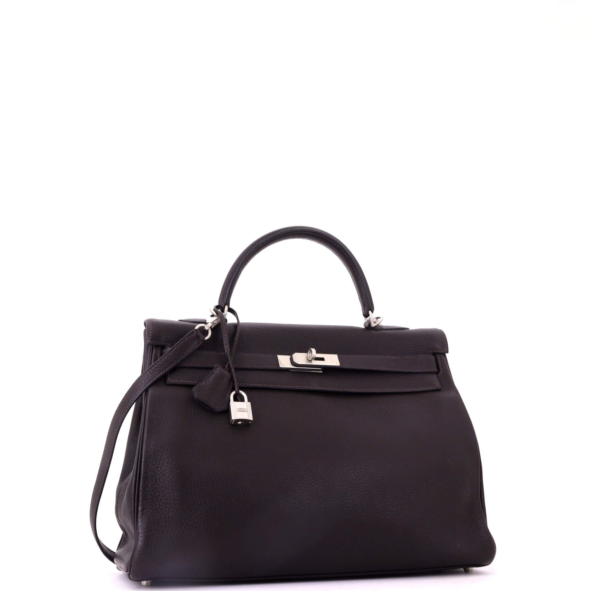 Hermes Kelly handbag brown togo with brushed palladium hardware 35 Size ONE SIZE - 2 Thumbnail