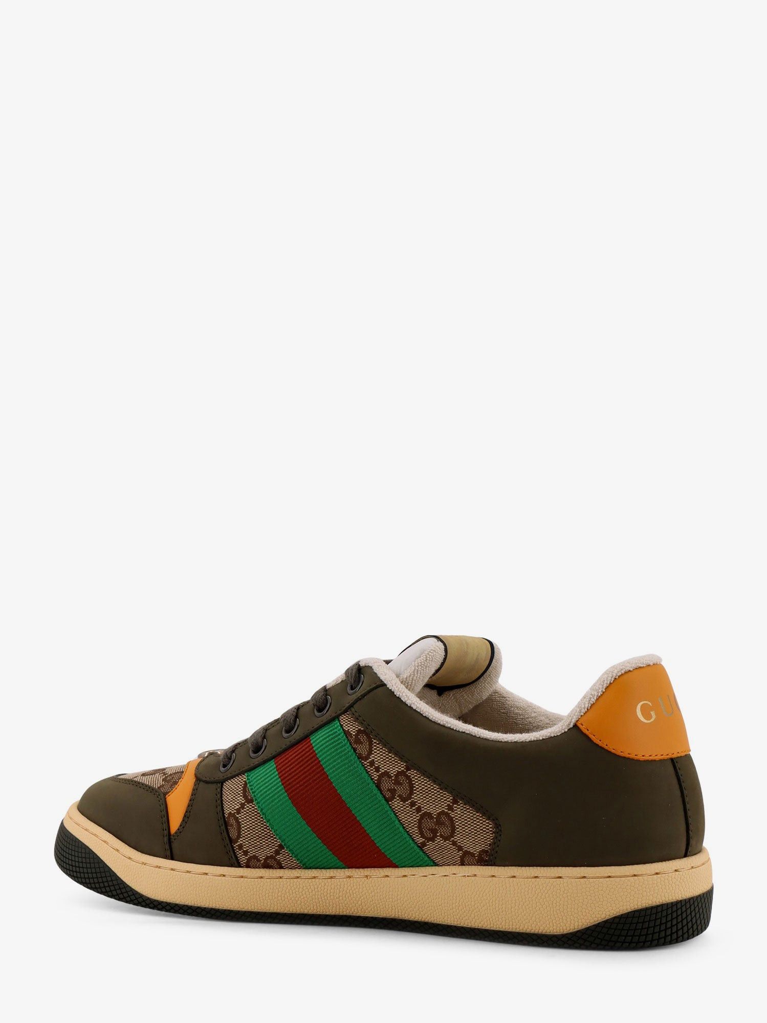 Gucci Screener Low-Top Leather And Gg Supreme Fabric Sneakers Size US 8 / EU 41 - 3 Thumbnail