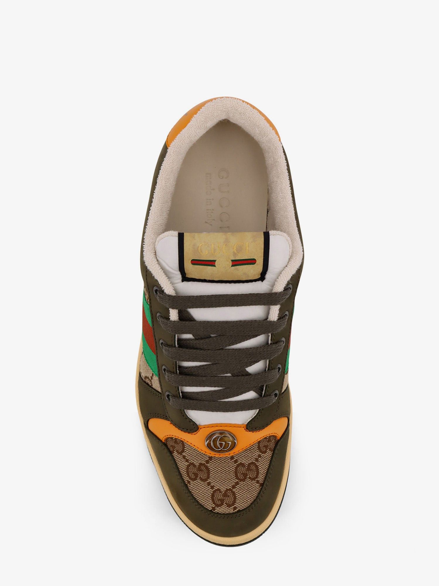 Gucci Screener Low-Top Leather And Gg Supreme Fabric Sneakers Size US 9.5 / EU 42-43 - 5 Thumbnail