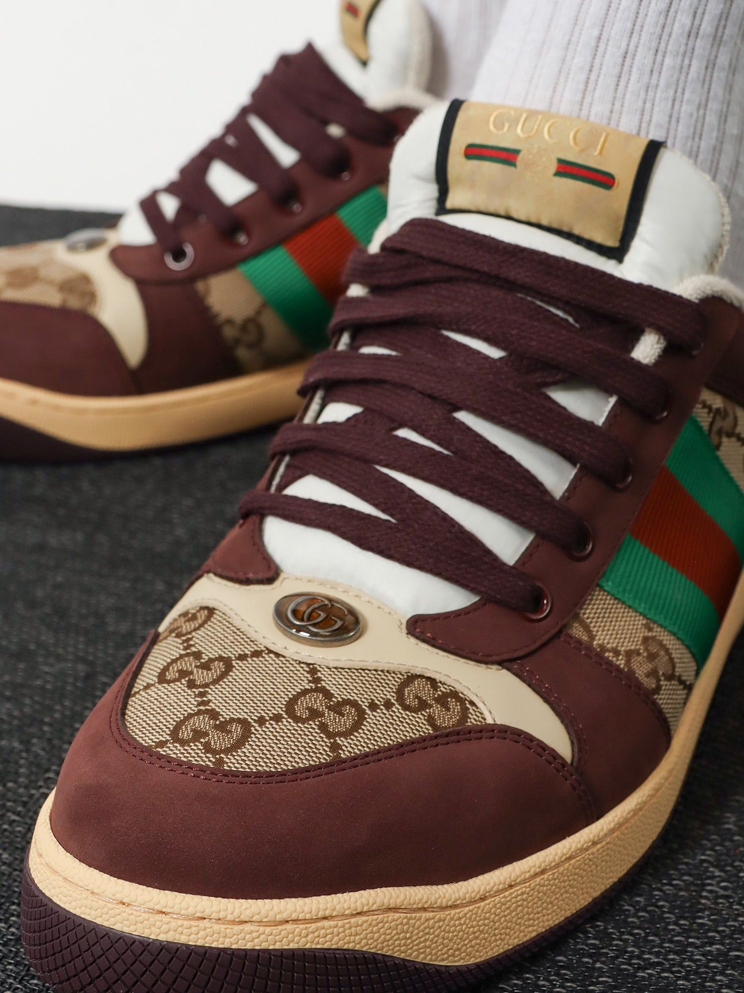 Gucci Gg Fabric Leather Sneakers Size US 11 / EU 44 - 4 Thumbnail