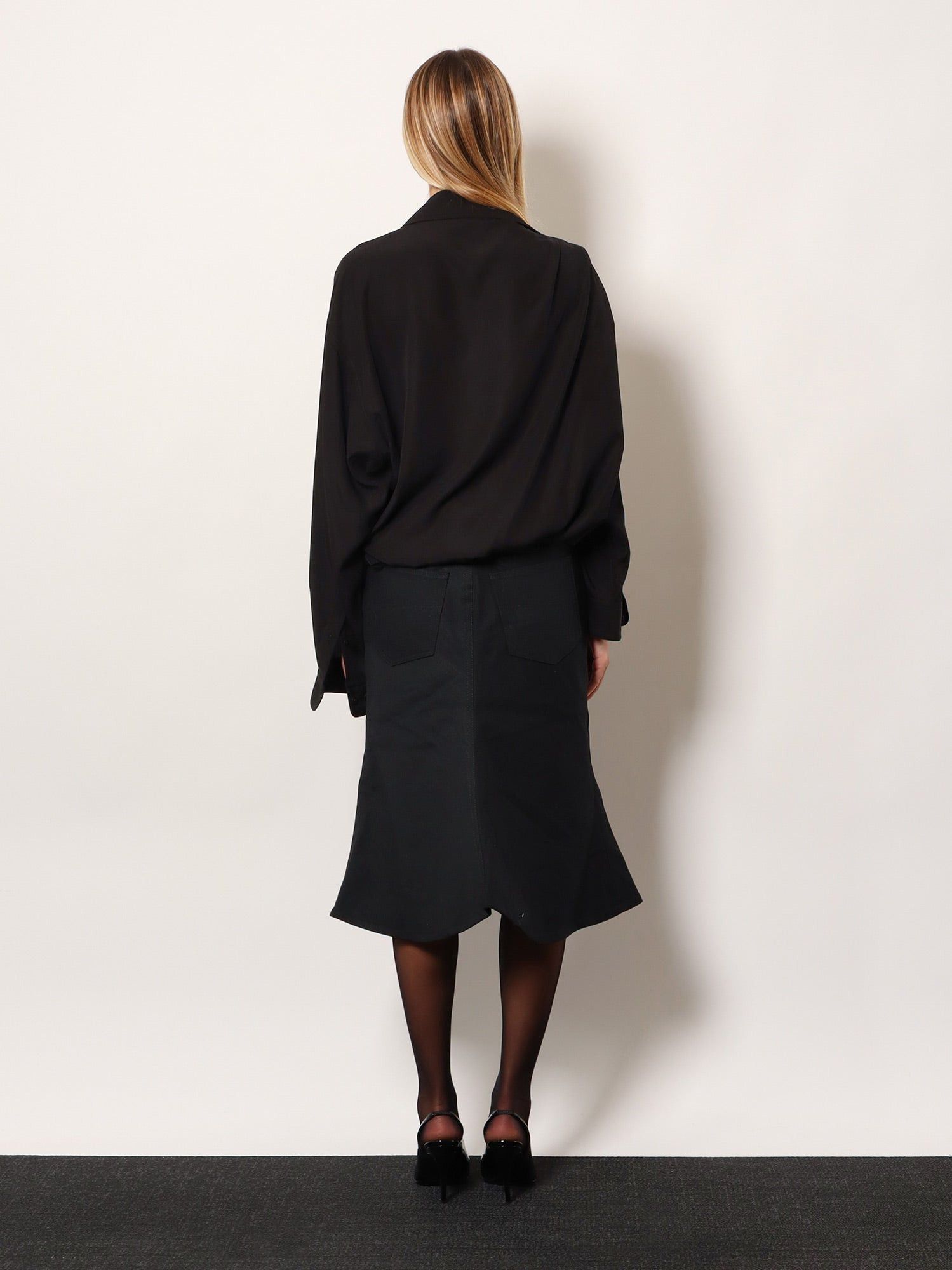 Balenciaga One Shoulder Lyocell Shirt Size XS / US 0-2 / IT 36-38 - 5 Thumbnail