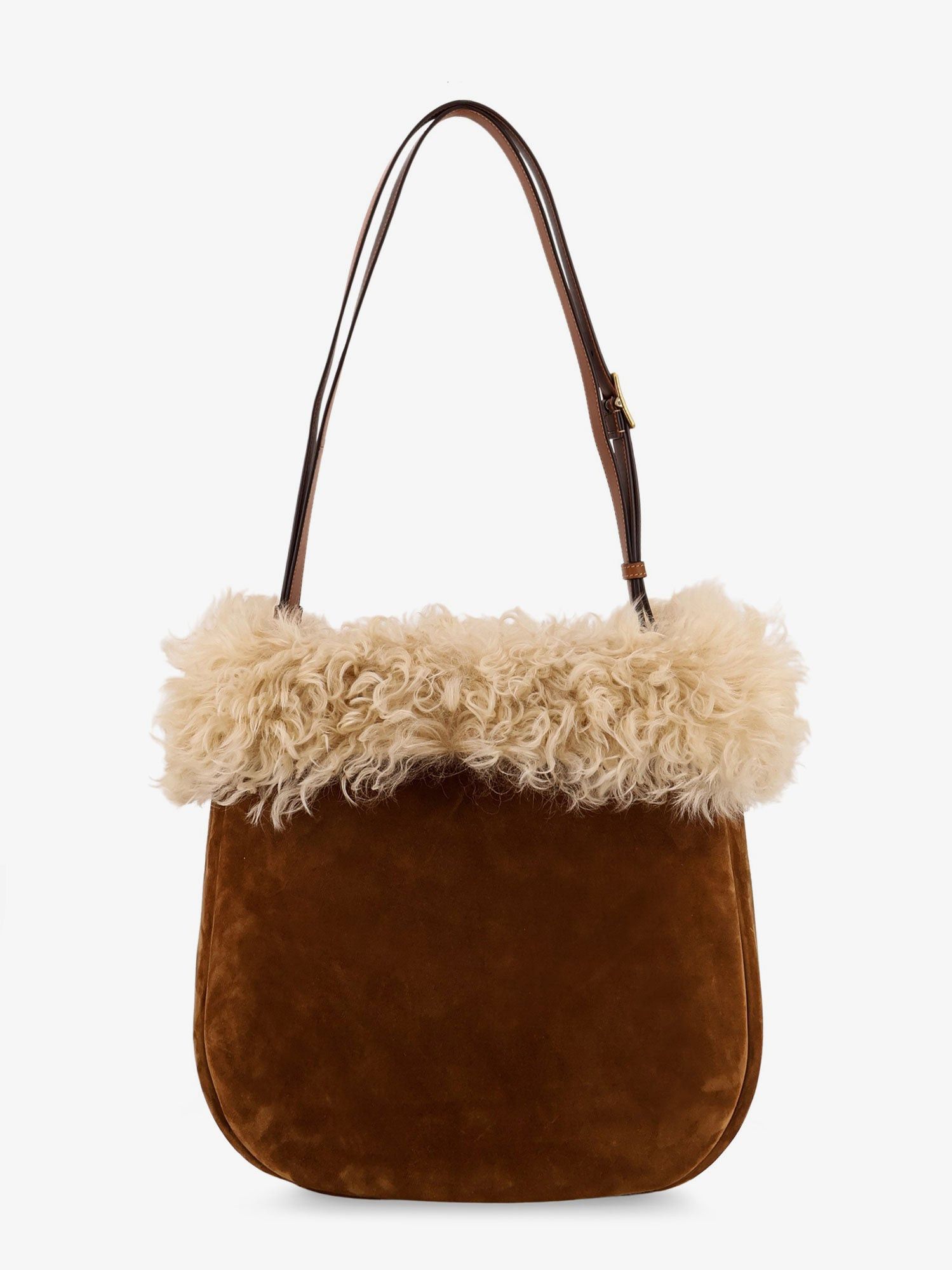 Saint Laurent Paris Suede Shoulder Bag With Shearling Profile Size ONE SIZE - 2 Thumbnail
