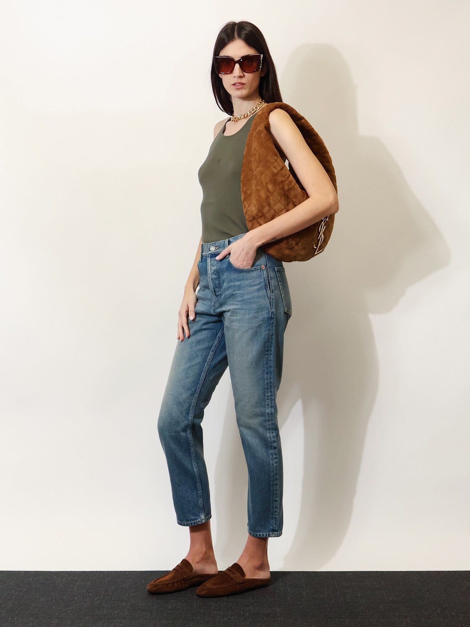 Saint Laurent Paris Ribbed Cotton Top Size L / US 10 / IT 46 - 4 Thumbnail