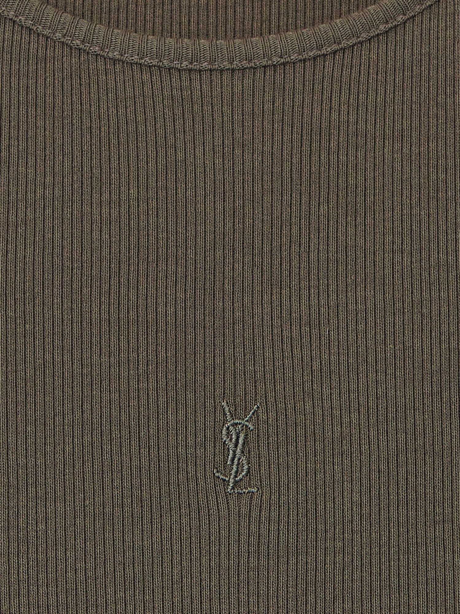Saint Laurent Paris Ribbed Cotton Top Size M / US 6-8 / IT 42-44 - 4 Thumbnail