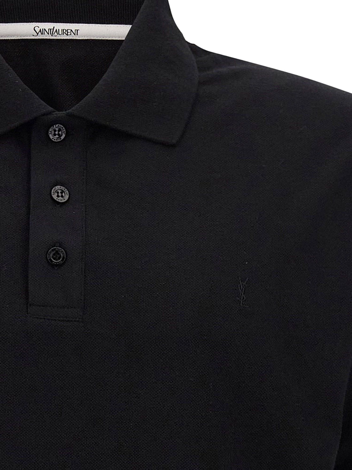Saint Laurent Paris Cotton Blend Polo Shirt With Cassandre Embroidery Size US L / EU 52-54 / 3 - 5 Thumbnail