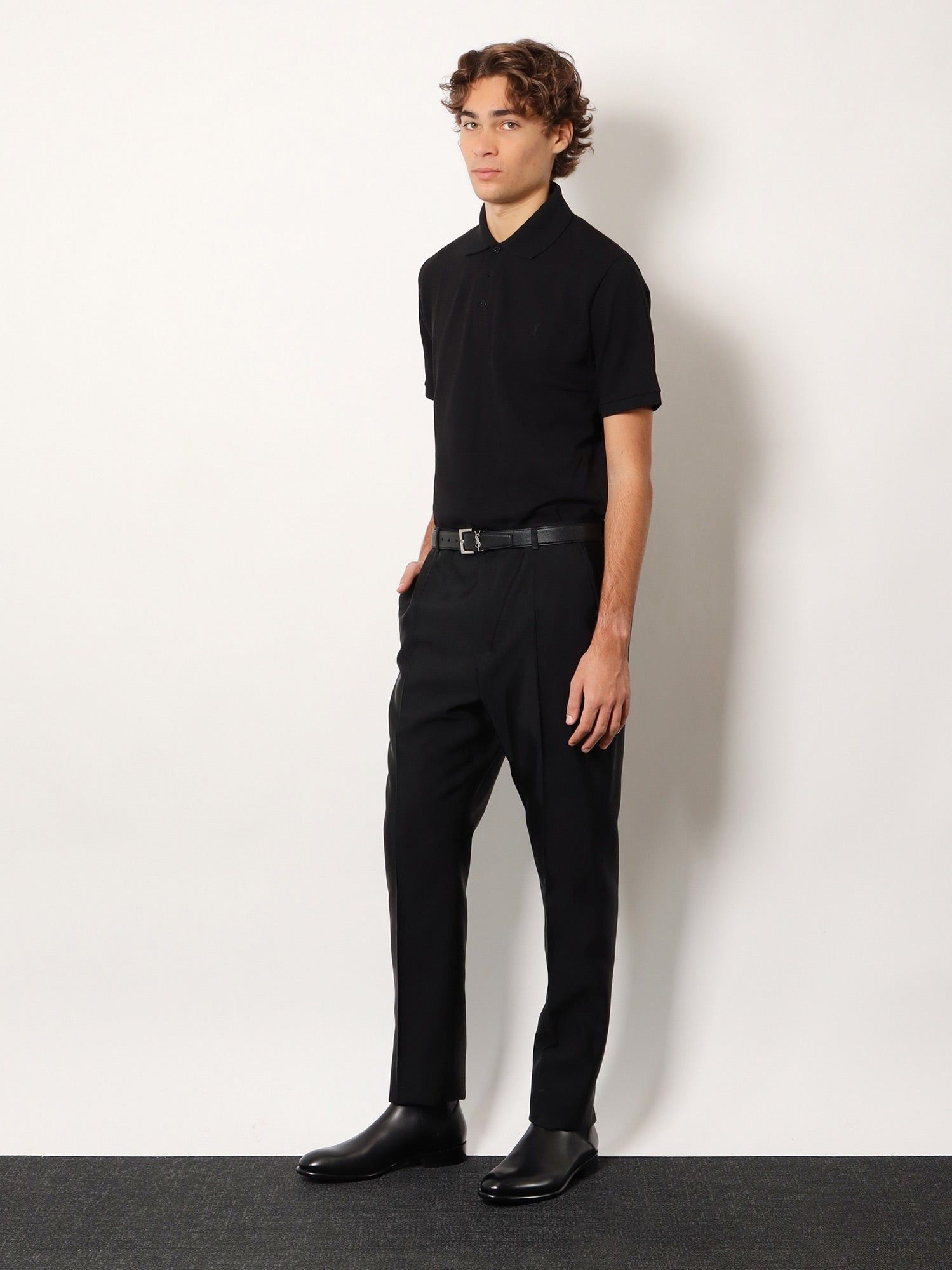 Saint Laurent Paris Cotton Blend Polo Shirt With Cassandre Embroidery Size US XL / EU 56 / 4 - 2 Thumbnail