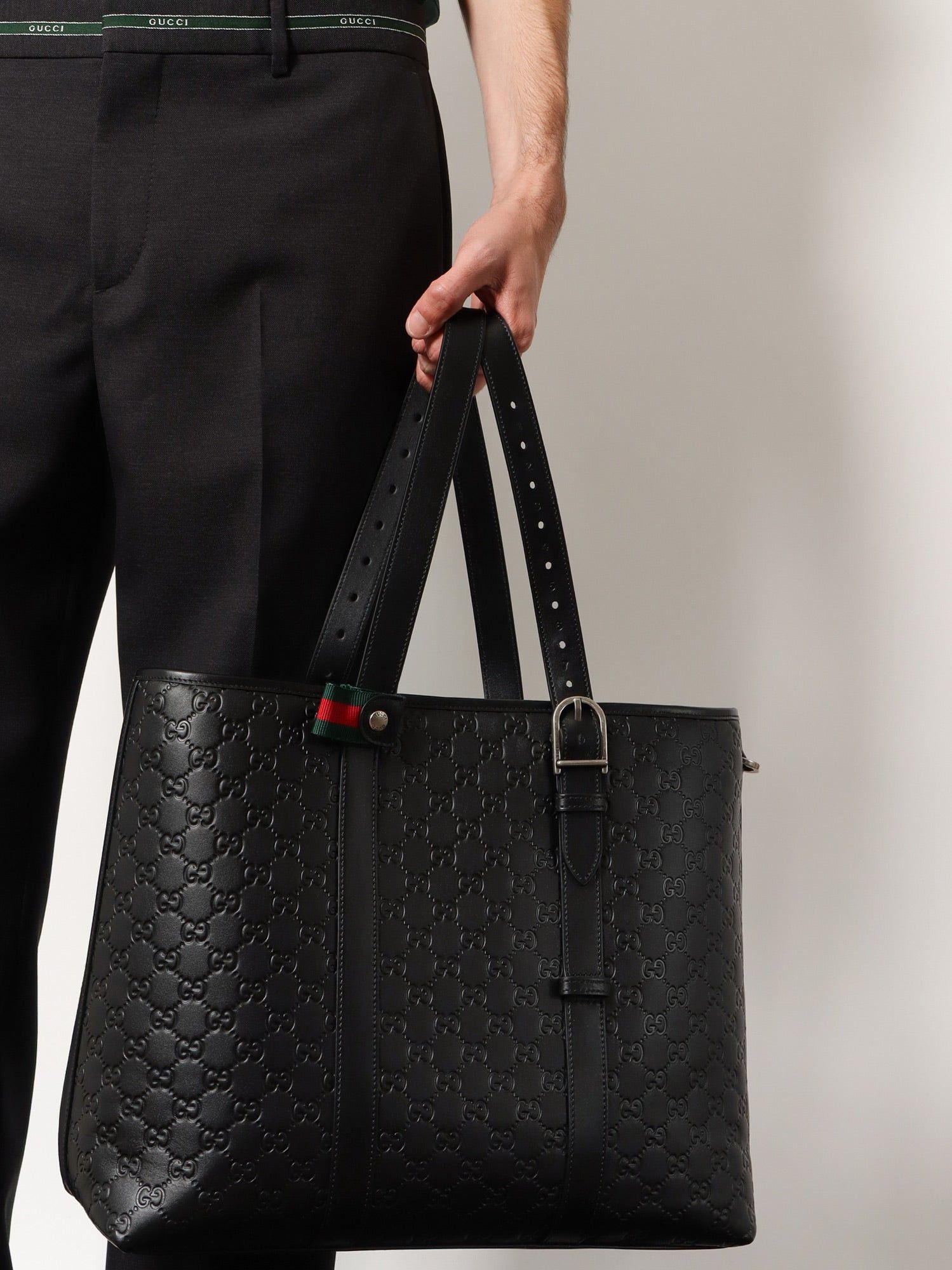 Gucci Gg Emblem Leather Shopping Bag With Embossed Gg Motif Size ONE SIZE - 5 Thumbnail