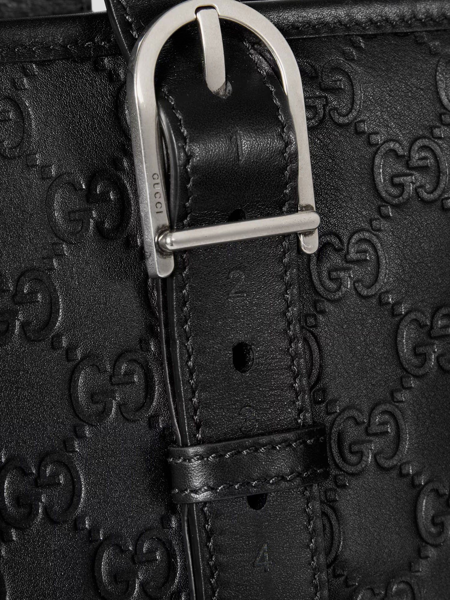 Gucci Gg Emblem Leather Shopping Bag With Embossed Gg Motif Size ONE SIZE - 4 Thumbnail