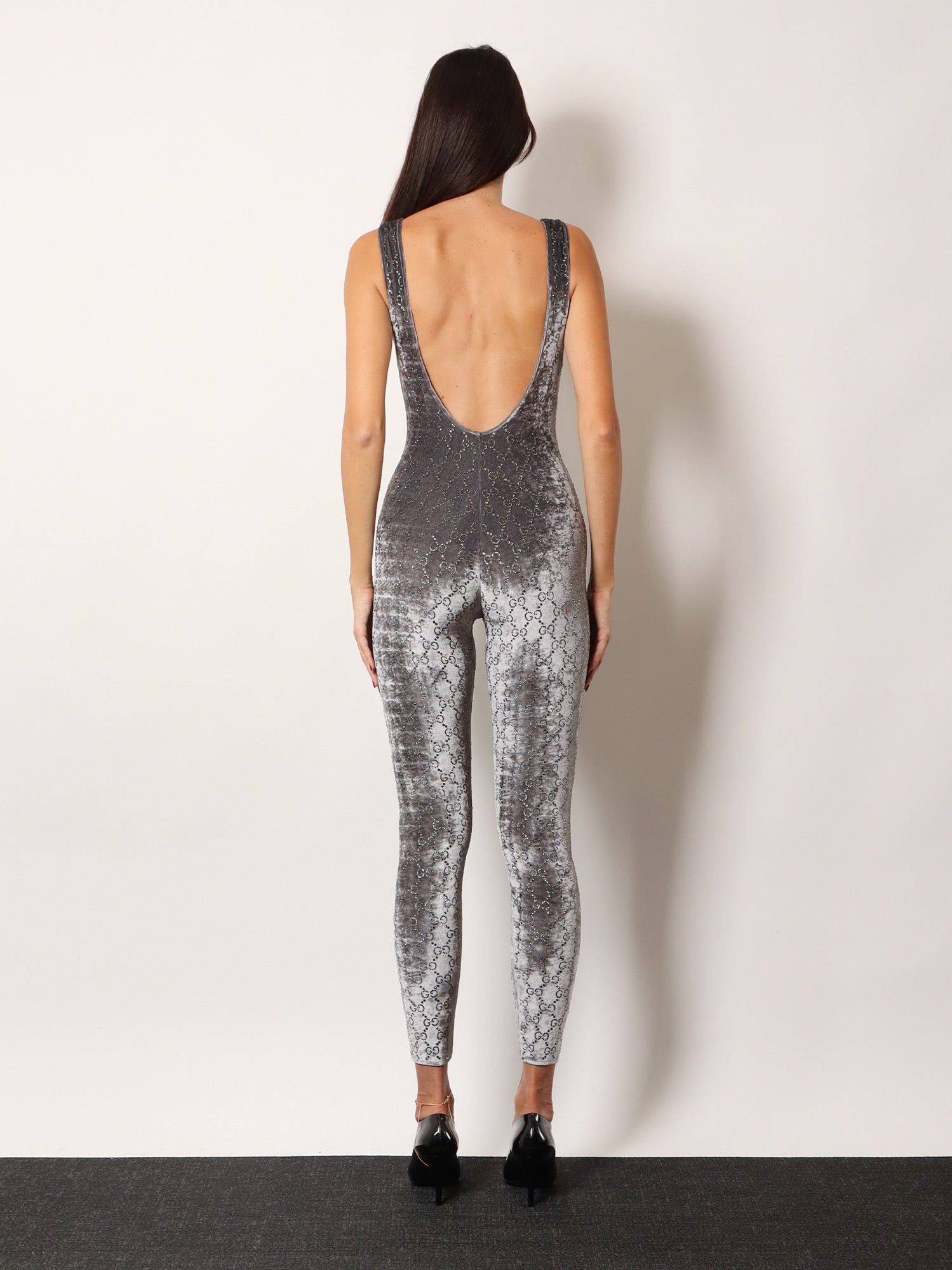 Gucci Stretch Chenille Jumpsuit With All-Over Crystals Size M / US 6-8 / IT 42-44 - 5 Thumbnail