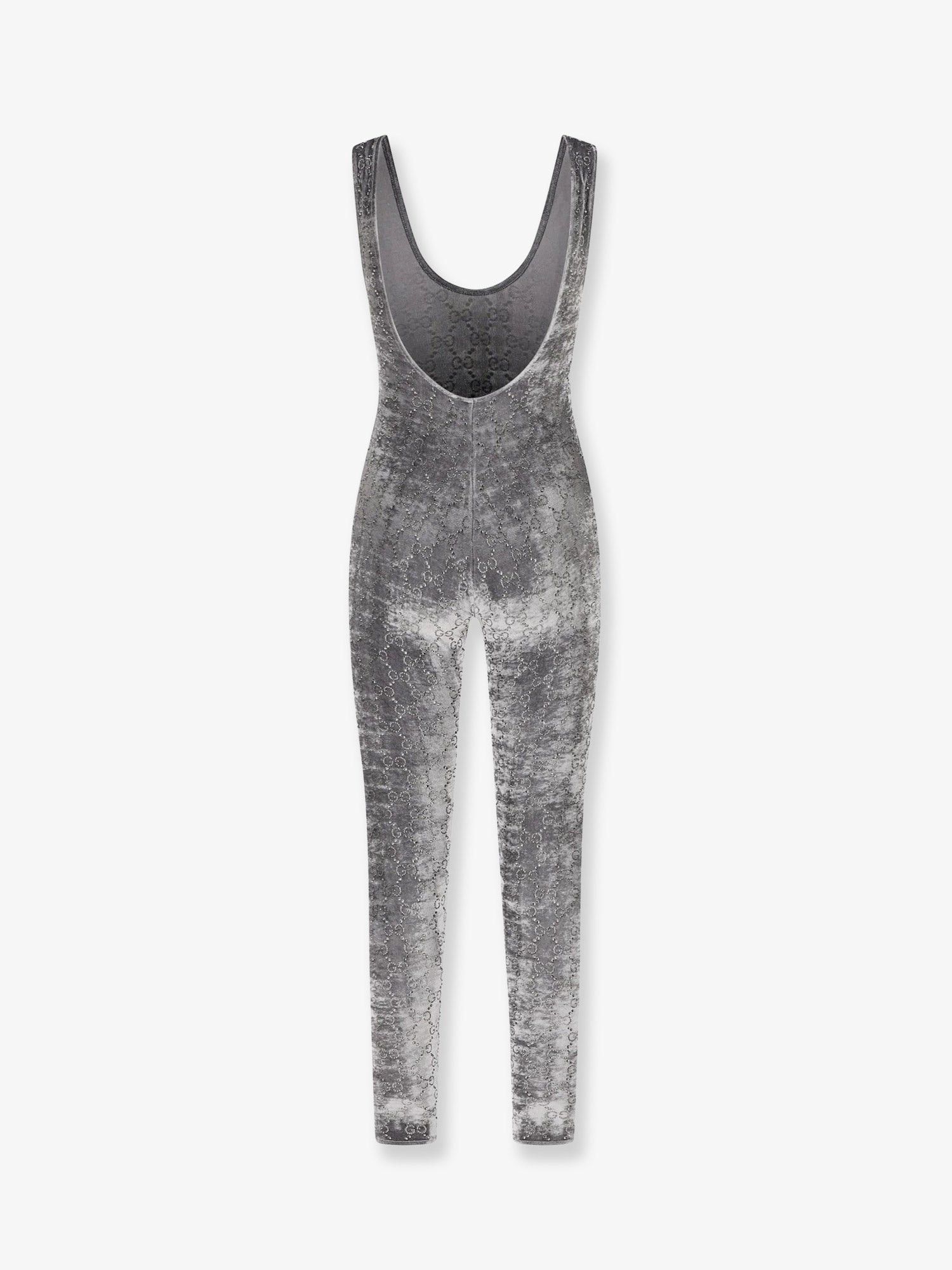 Gucci Stretch Chenille Jumpsuit With All-Over Crystals Size S / US 4 / IT 40 - 2 Thumbnail