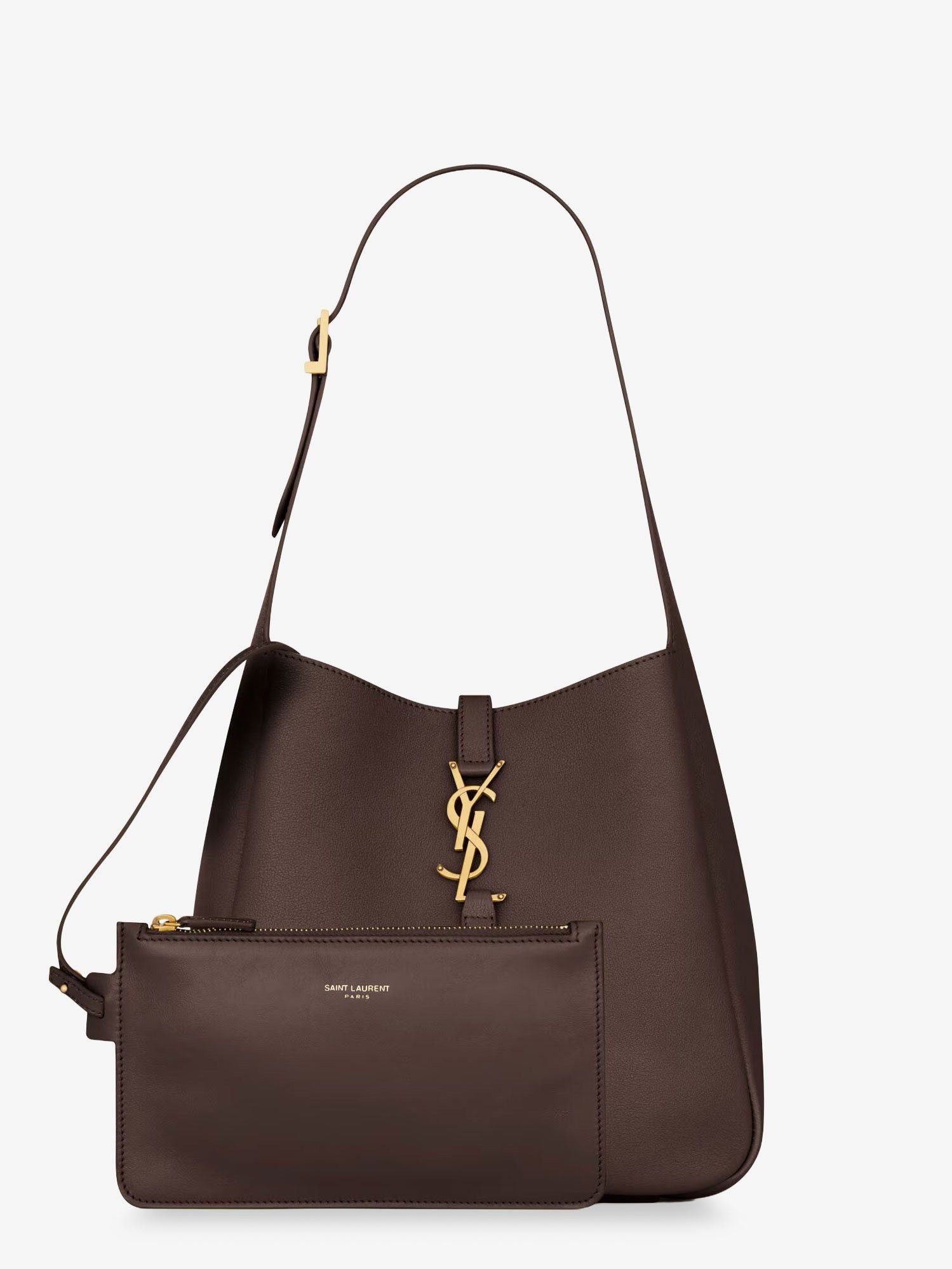 Saint Laurent Paris Le 5 Ã 7 Leather Shoulder Bag Size ONE SIZE - 4 Thumbnail
