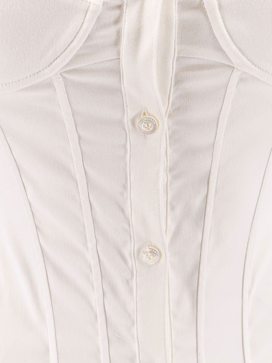 Balenciaga Cotton Blend Corset Shirt Size S / US 4 / IT 40 - 3 Thumbnail