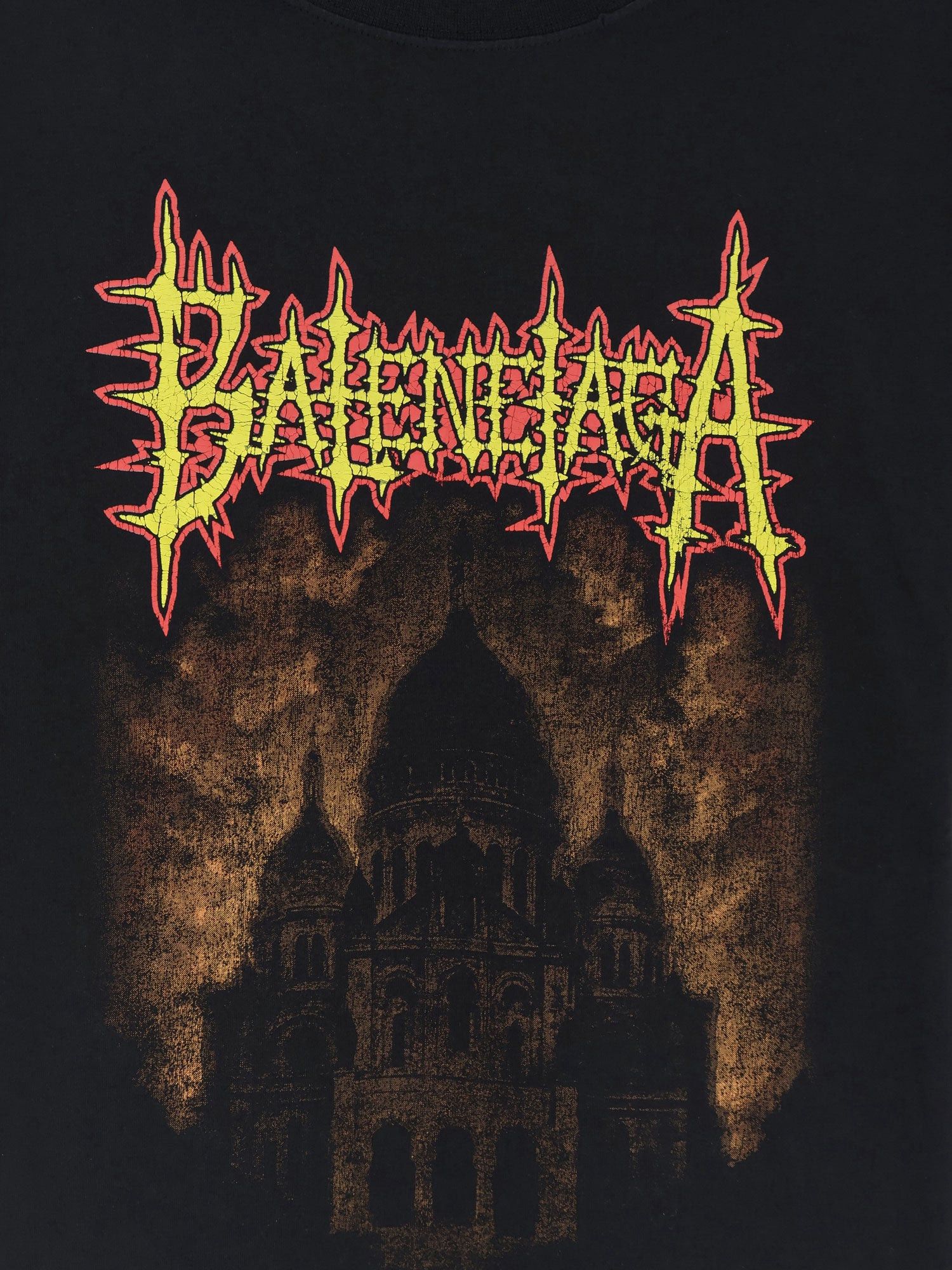 Balenciaga Cotton T-Shirt With Sacre Coeur Print Size M / US 6-8 / IT 42-44 - 3 Thumbnail