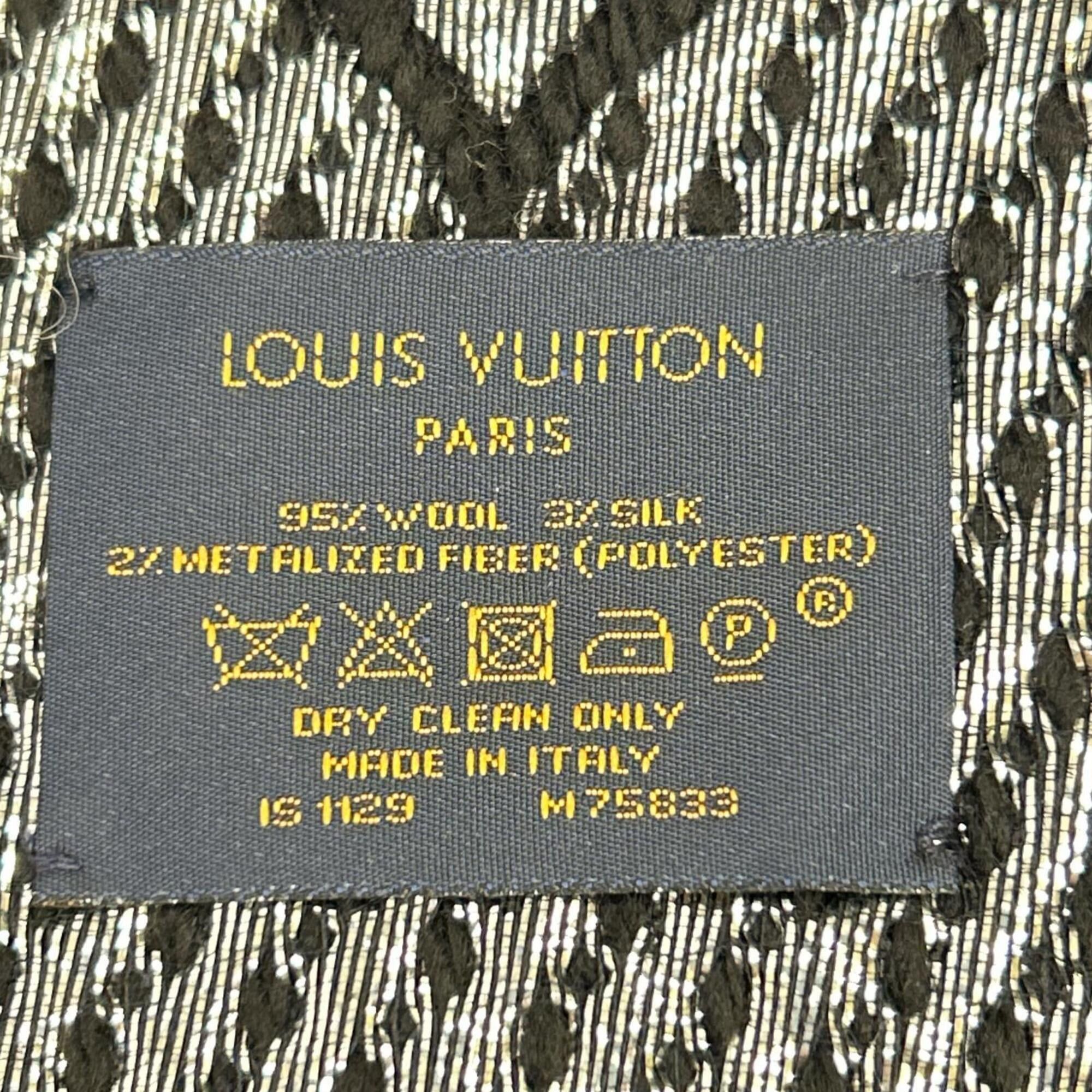 Louis Vuitton LOUIS VUITTON M75833 Echarpe Logo Mania Shine Scarf, Black, Women's Size ONE SIZE - 3 Thumbnail
