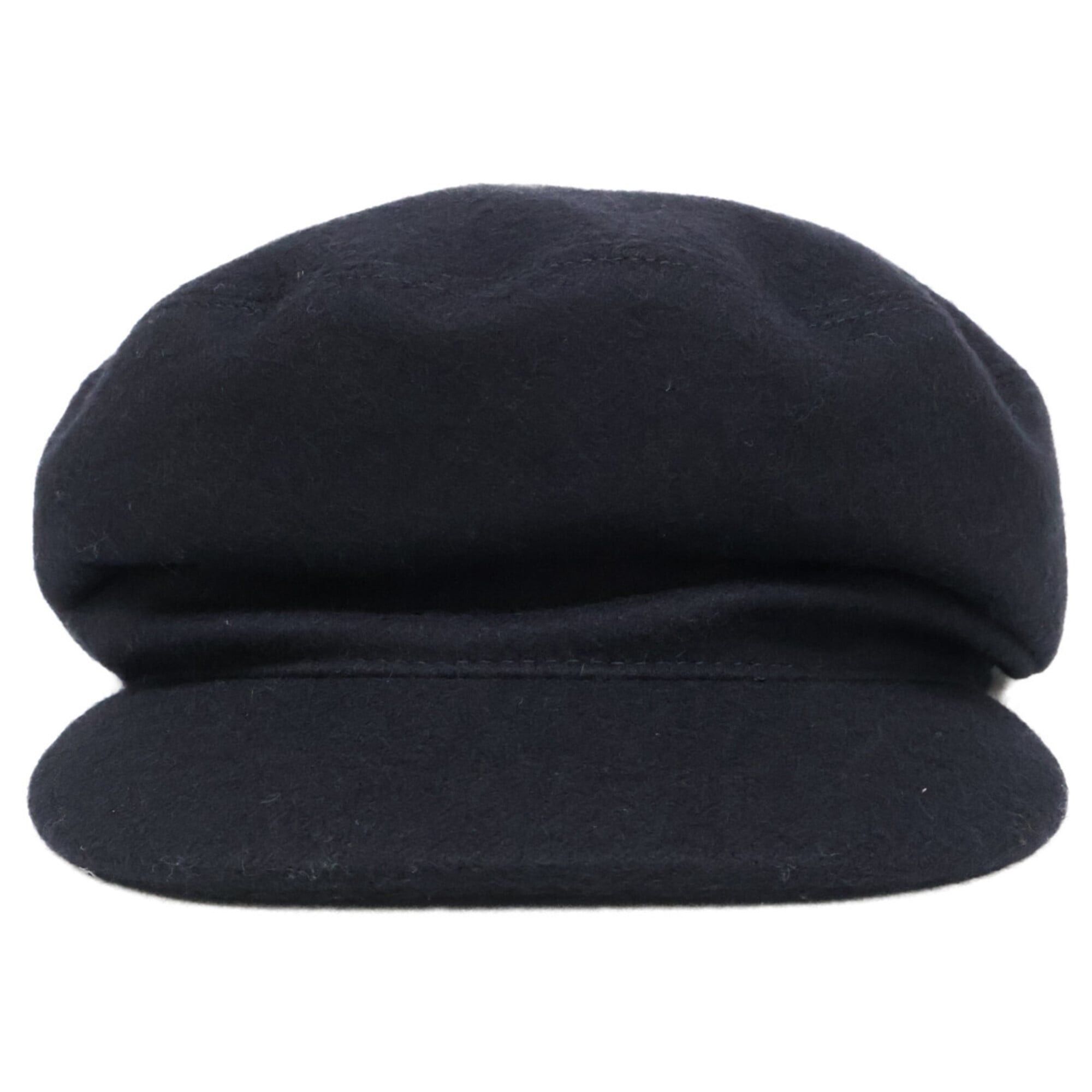 Hermes Hermes Sellier Button Wool Casquette Hat, Size 58, Black, Women's Size ONE SIZE - 2 Thumbnail