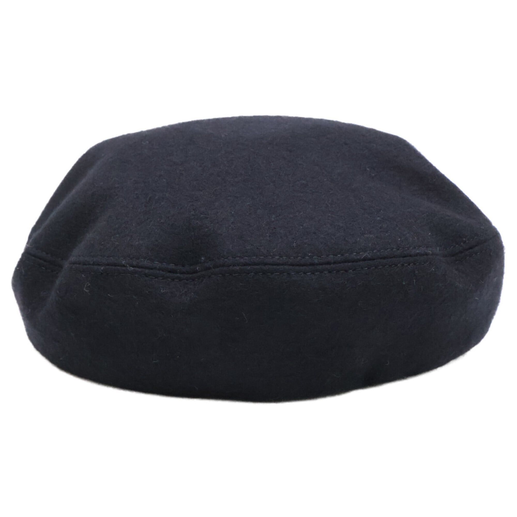 Hermes Hermes Sellier Button Wool Casquette Hat, Size 58, Black, Women's Size ONE SIZE - 4 Thumbnail