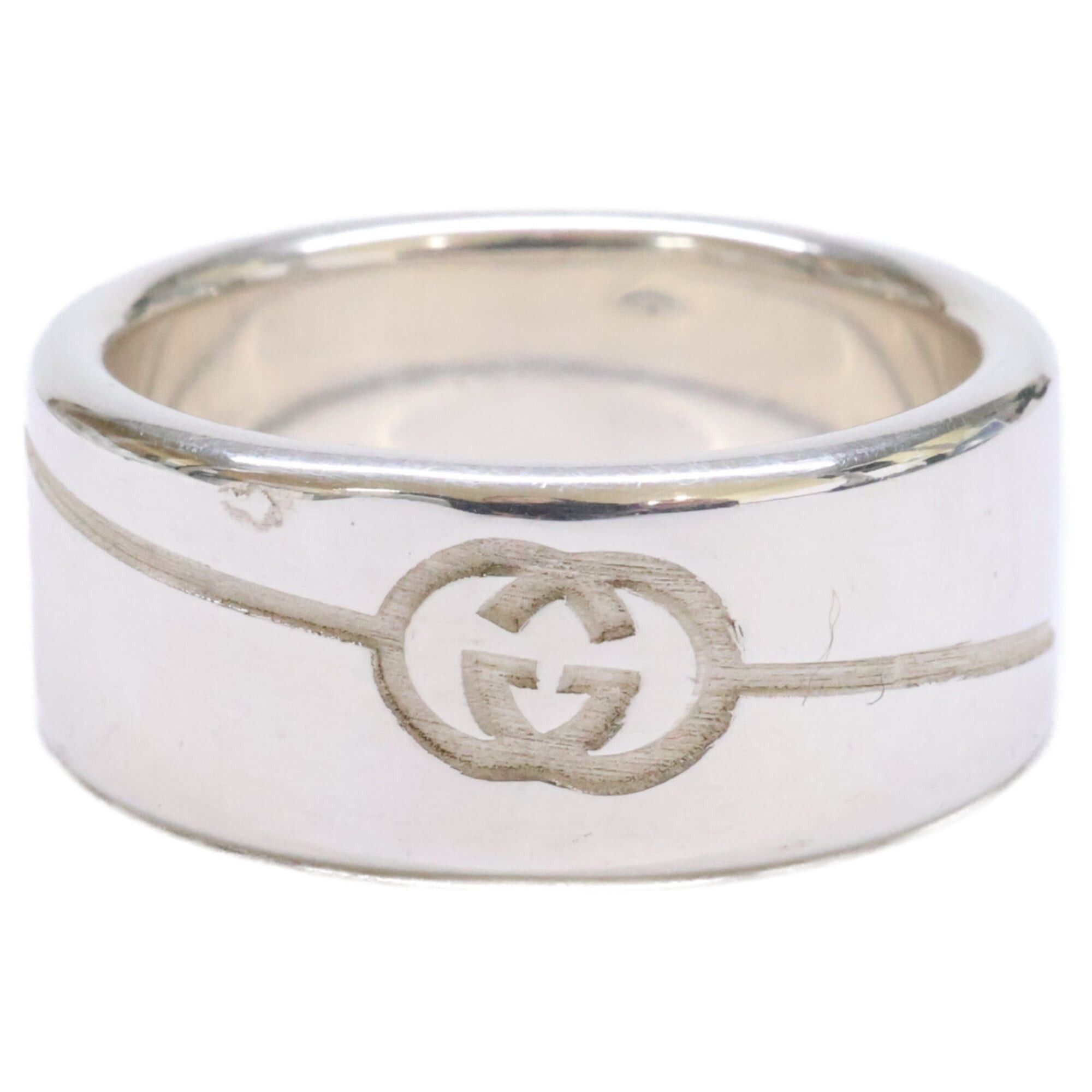 Gucci GUCCI Ag925 Diagonal Interlocking G Ring, Size 10, Silver Size ONE SIZE - 3 Thumbnail