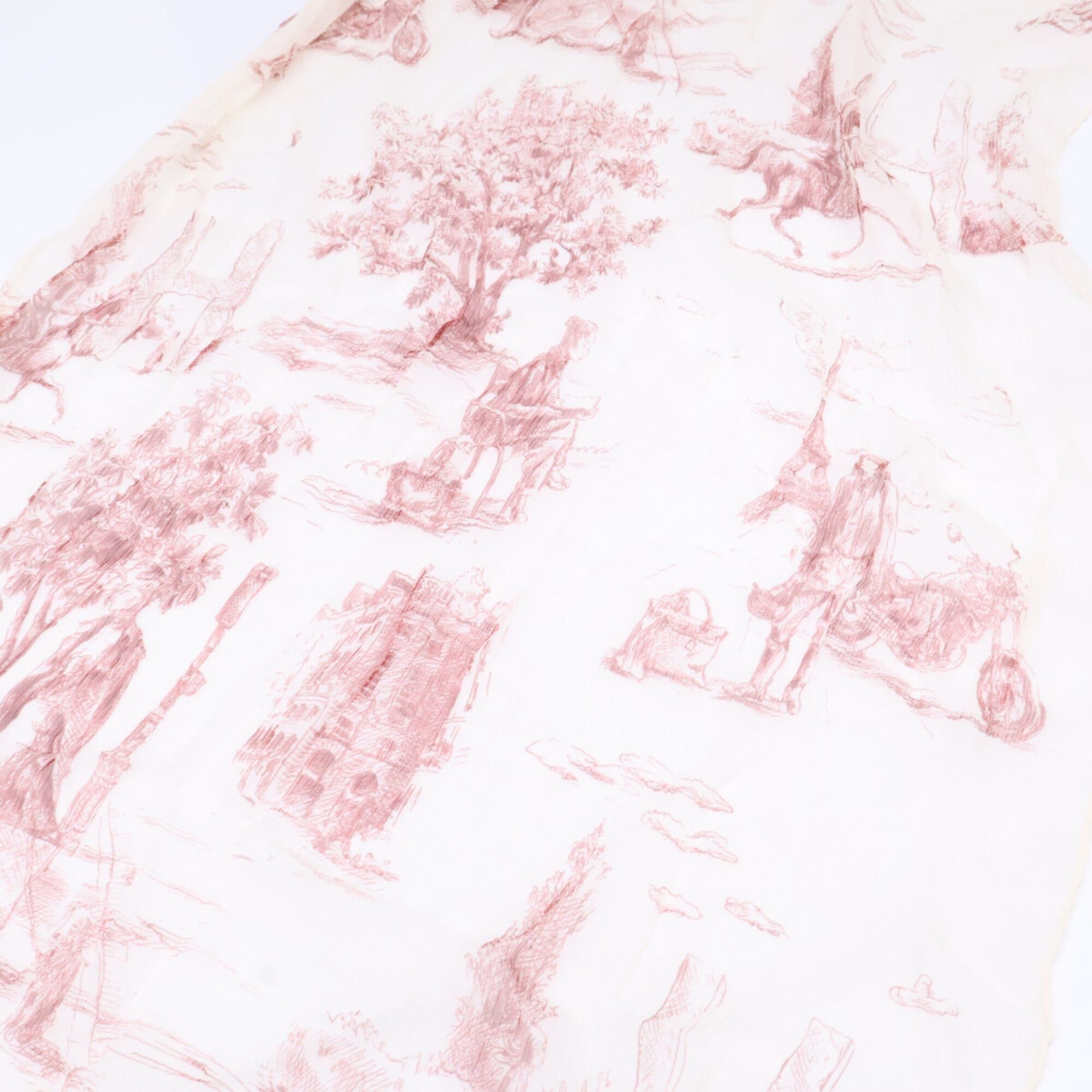 Hermes HERMES Silk Sheer Stole, Ivory/Bordeaux, Women's Size ONE SIZE - 3 Thumbnail