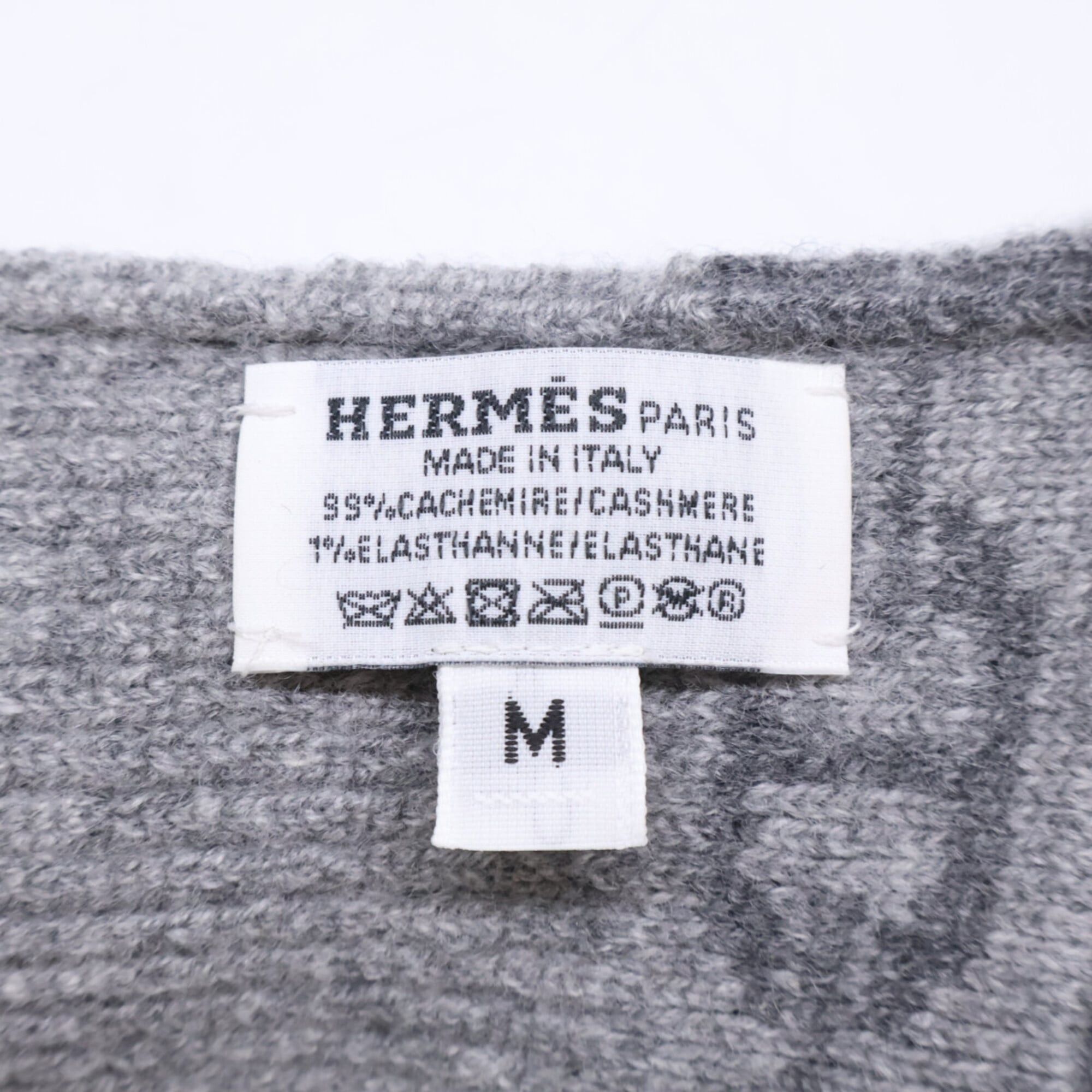 Hermes HERMES Heaven Chaine d'Ancre motif cashmere knit gloves, size M, Charbon flannel, women's. Size ONE SIZE - 7 Thumbnail
