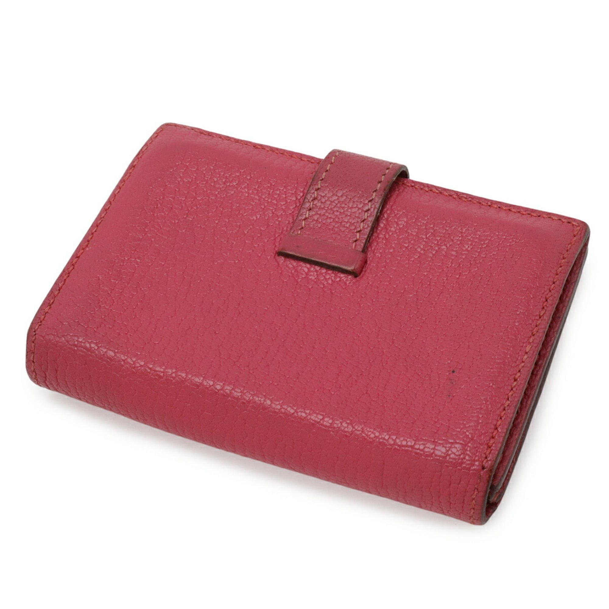 Hermes HERMES Bearn business card holder/card case, Chevre leather, fuchsia pink, □L stamp Size ONE SIZE - 3 Thumbnail