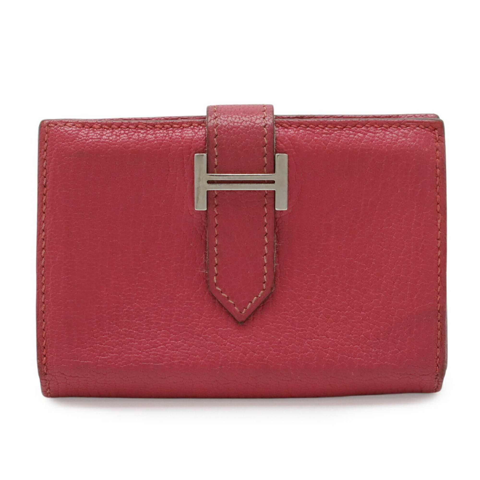 Hermes HERMES Bearn business card holder/card case, Chevre leather, fuchsia pink, □L stamp Size ONE SIZE - 2 Thumbnail
