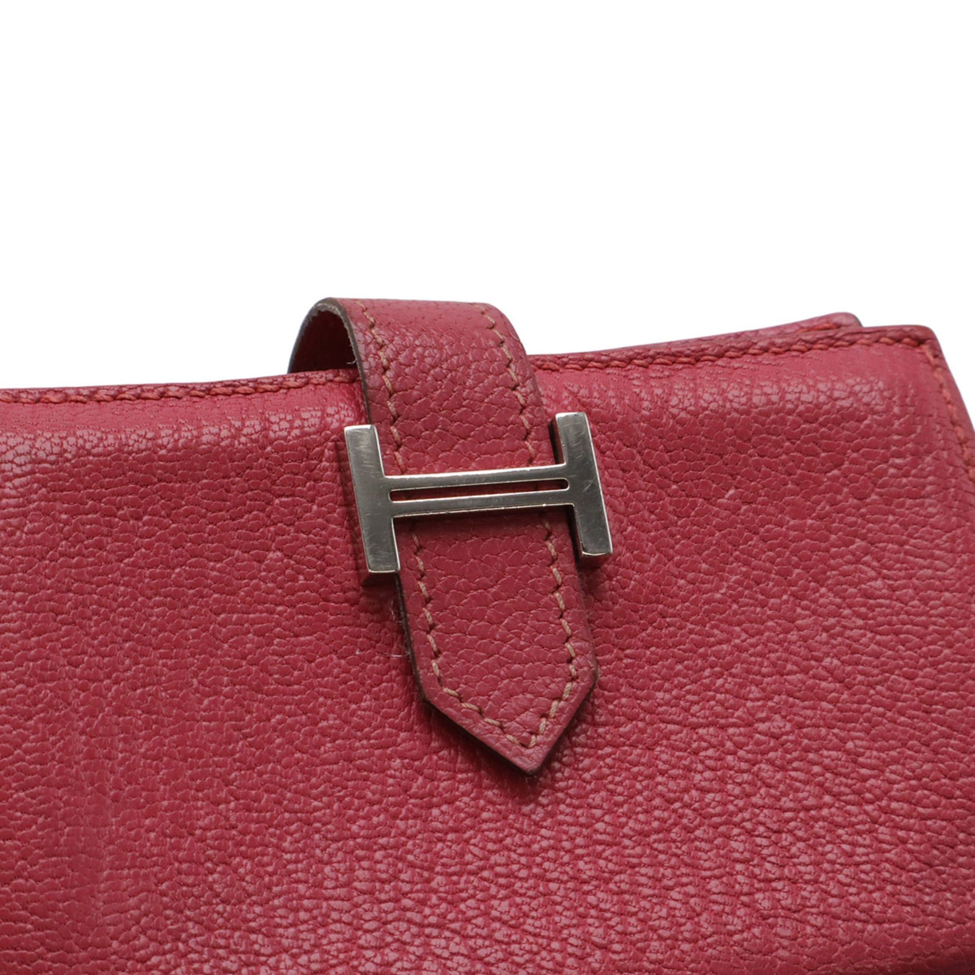Hermes HERMES Bearn business card holder/card case, Chevre leather, fuchsia pink, □L stamp Size ONE SIZE - 5 Thumbnail