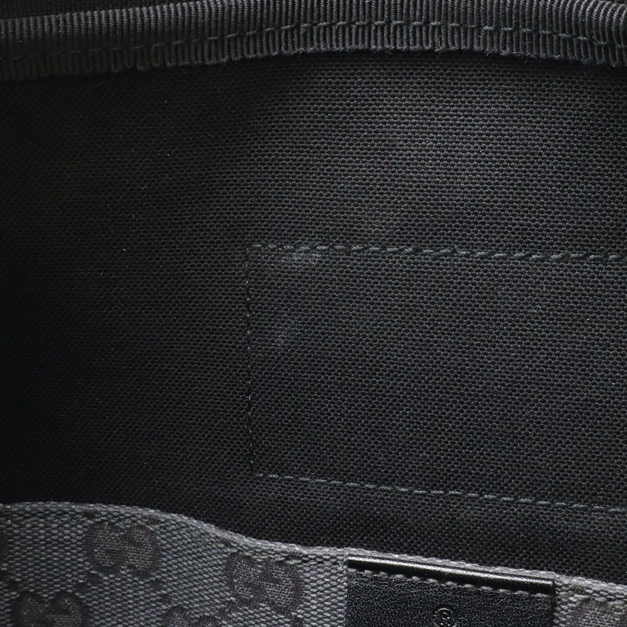 Gucci GUCCI GG Canvas Shoulder Bag/Handbag, and Leather, Dark Gray/Black, 223703 Size ONE SIZE - 8 Thumbnail