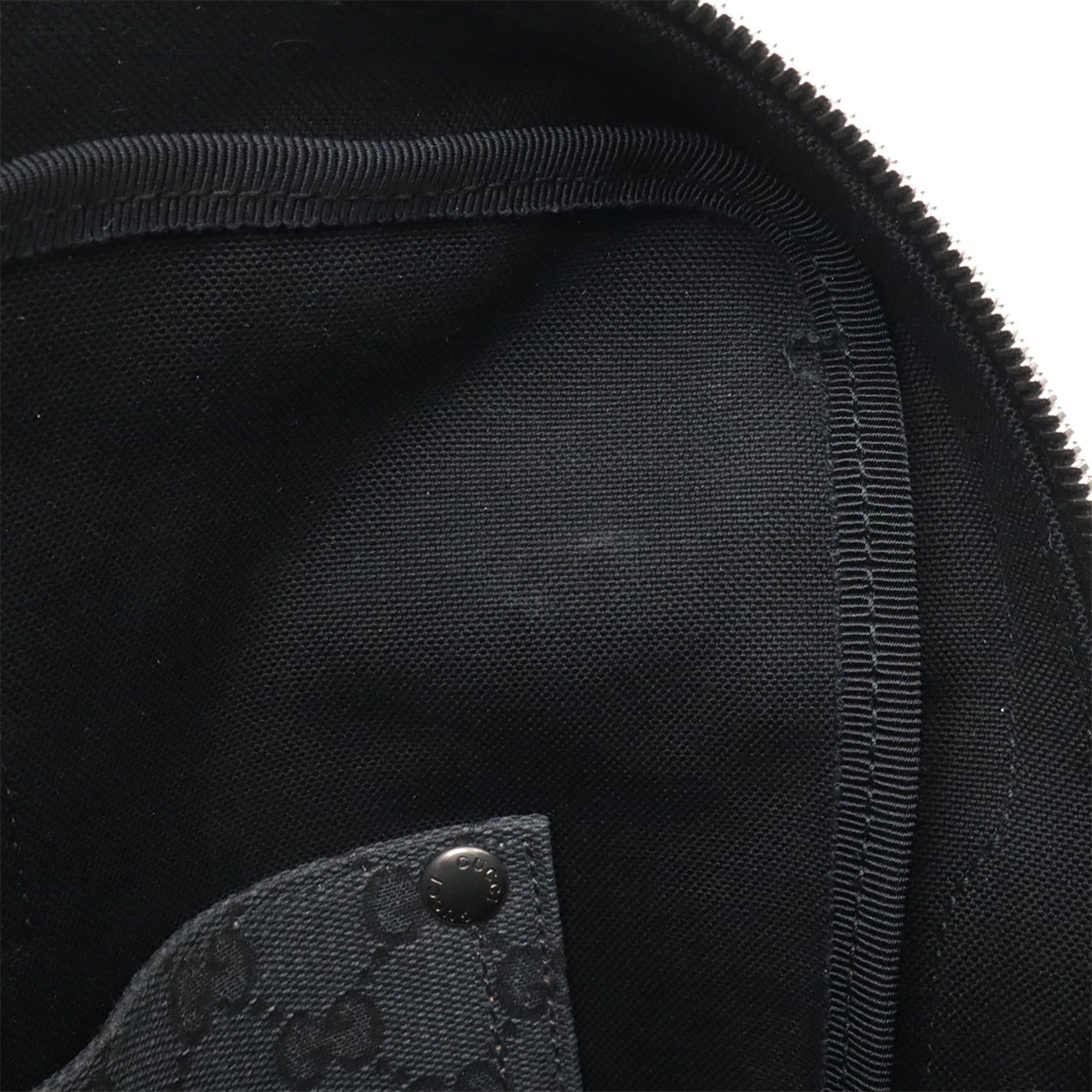 Gucci GUCCI GG Canvas Shoulder Bag/Handbag, and Leather, Dark Gray/Black, 223703 Size ONE SIZE - 9 Thumbnail