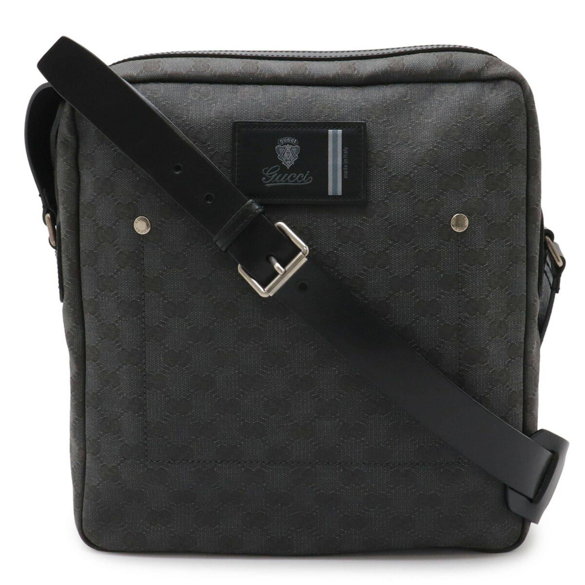 Gucci GUCCI GG Canvas Shoulder Bag/Handbag, and Leather, Dark Gray/Black, 223703 Size ONE SIZE - 2 Thumbnail