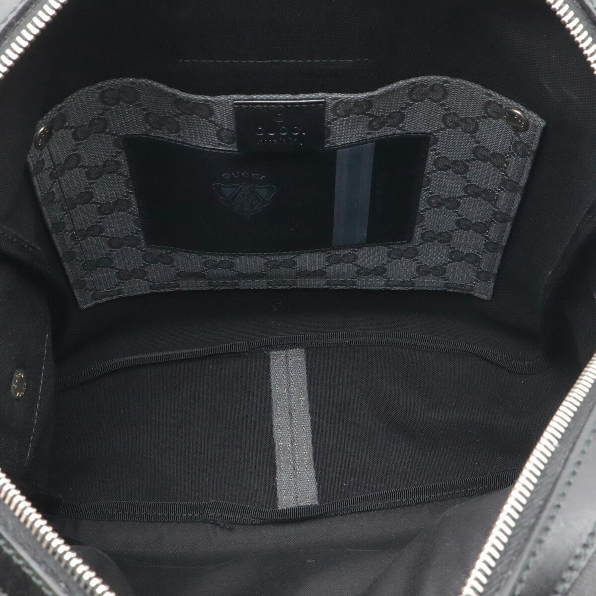 Gucci GUCCI GG Canvas Shoulder Bag/Handbag, and Leather, Dark Gray/Black, 223703 Size ONE SIZE - 7 Thumbnail