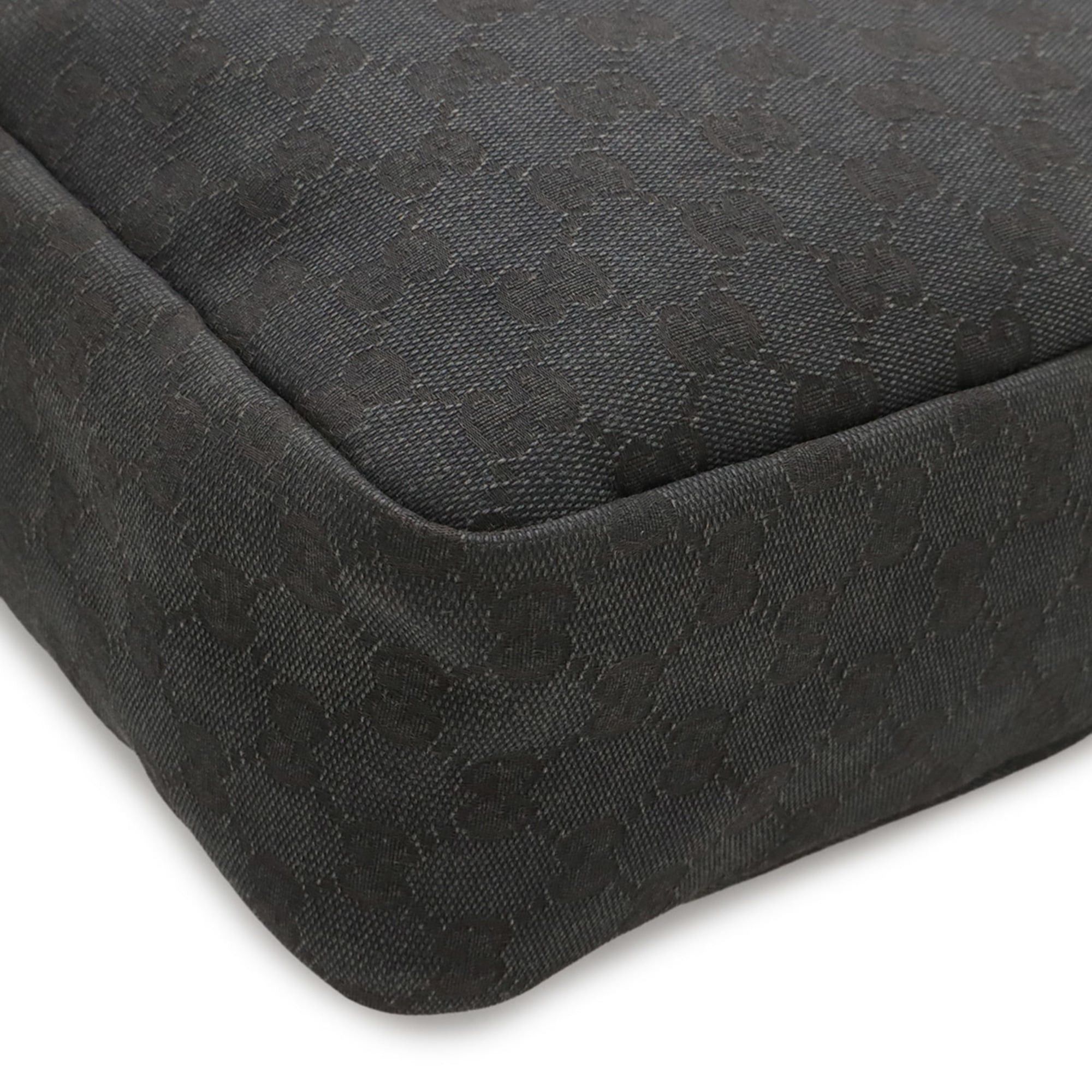 Gucci GUCCI GG Canvas Shoulder Bag/Handbag, and Leather, Dark Gray/Black, 223703 Size ONE SIZE - 4 Thumbnail