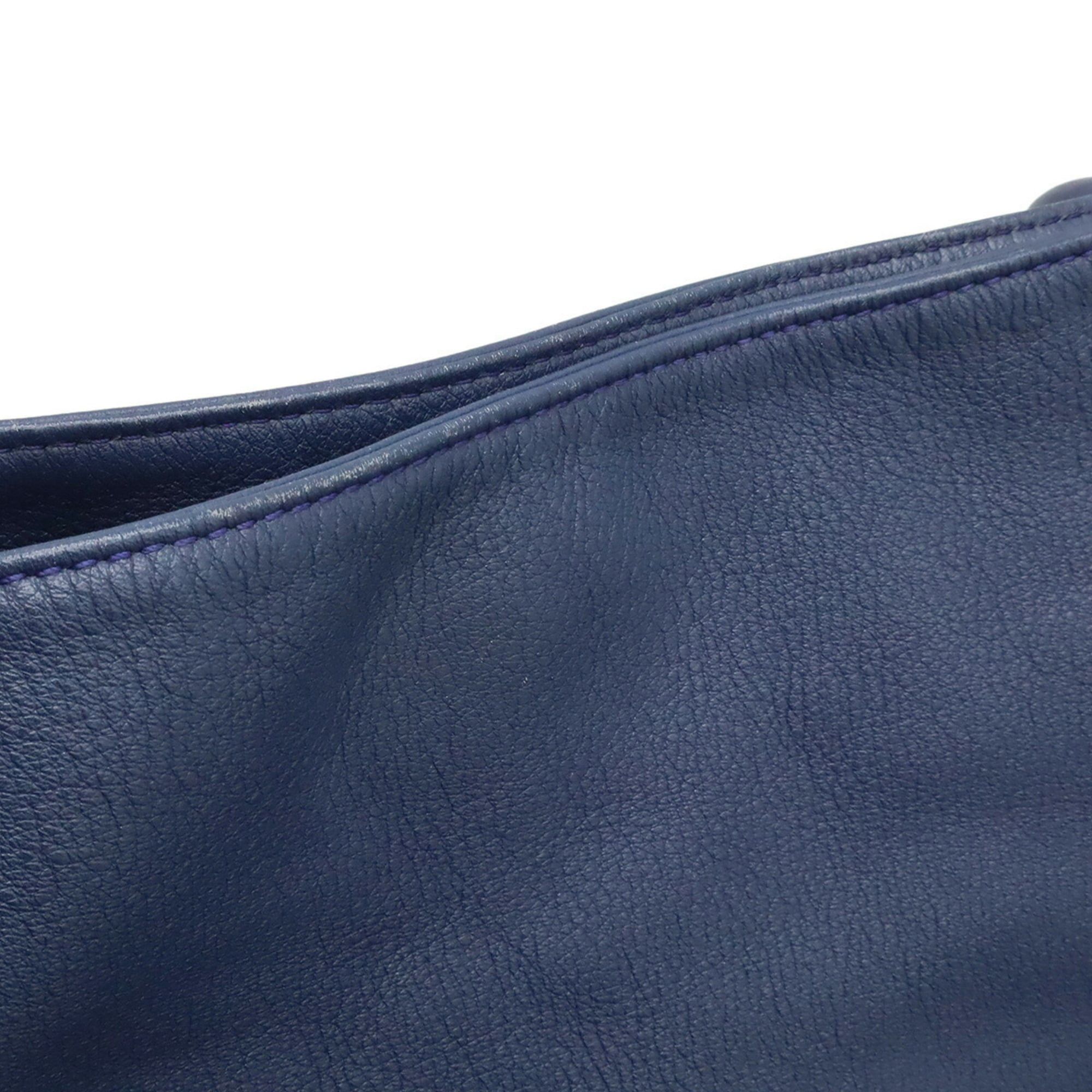 Loewe LOEWE Flamenco Hobo Anagram Shoulder Bag, Leather, Navy Size ONE SIZE - 8 Thumbnail