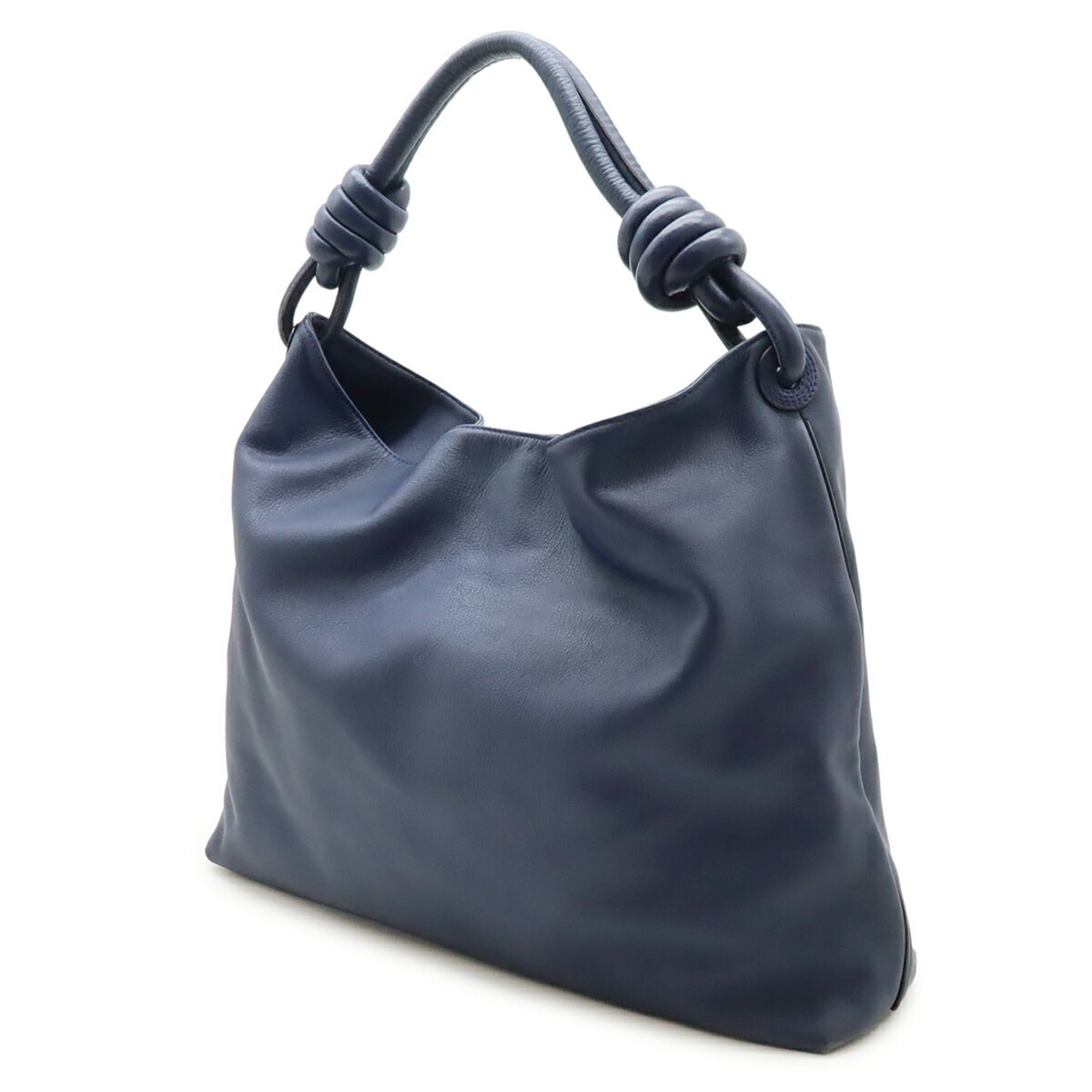 Loewe LOEWE Flamenco Hobo Anagram Shoulder Bag, Leather, Navy Size ONE SIZE - 3 Thumbnail