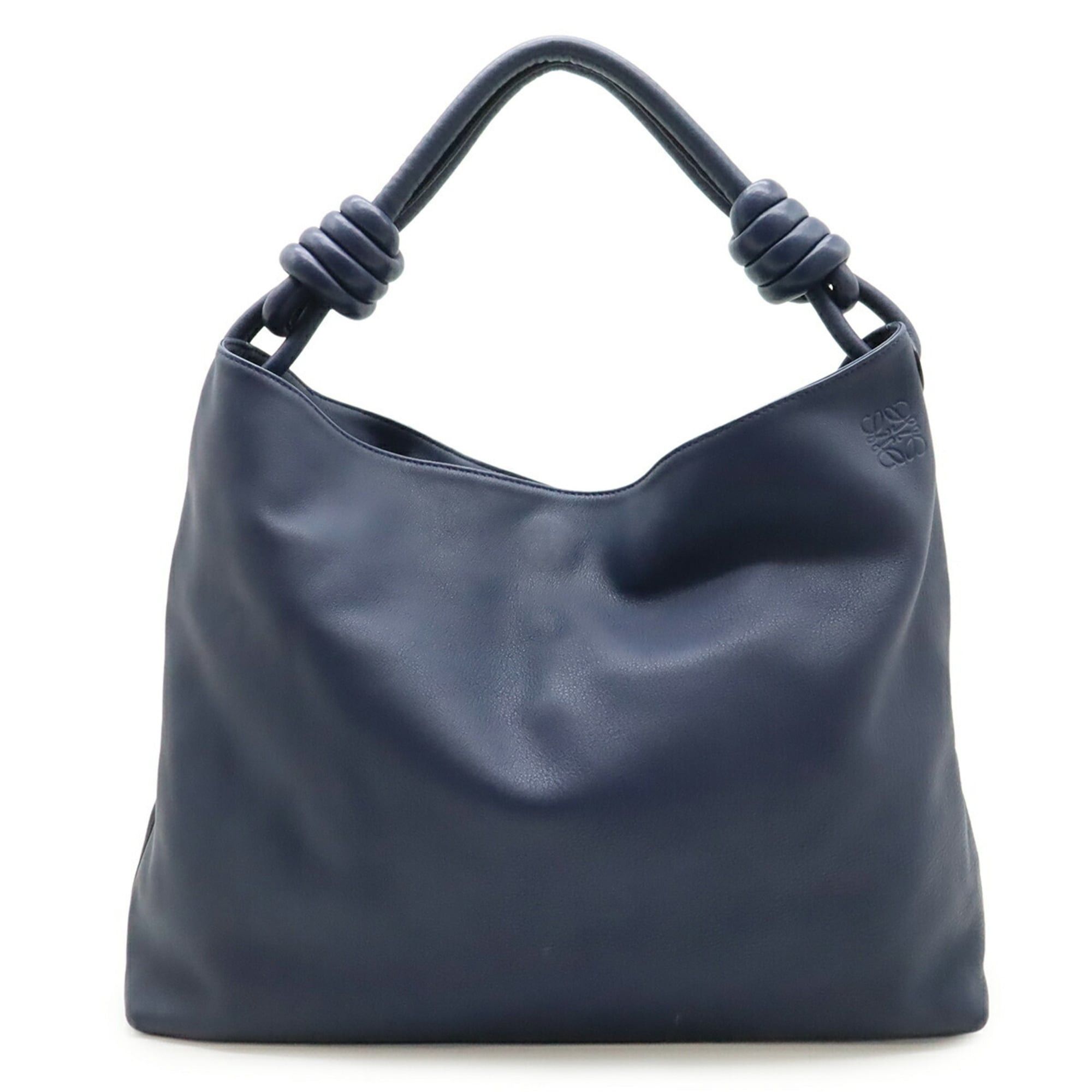 Loewe LOEWE Flamenco Hobo Anagram Shoulder Bag, Leather, Navy Size ONE SIZE - 2 Thumbnail